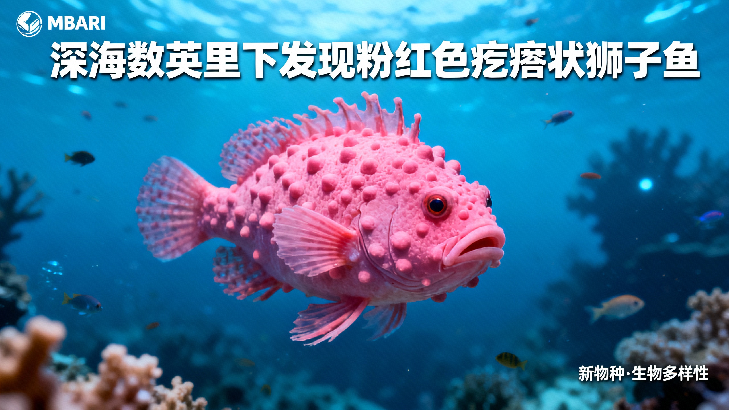 深海数英里下发现粉红色疙瘩状狮子鱼
