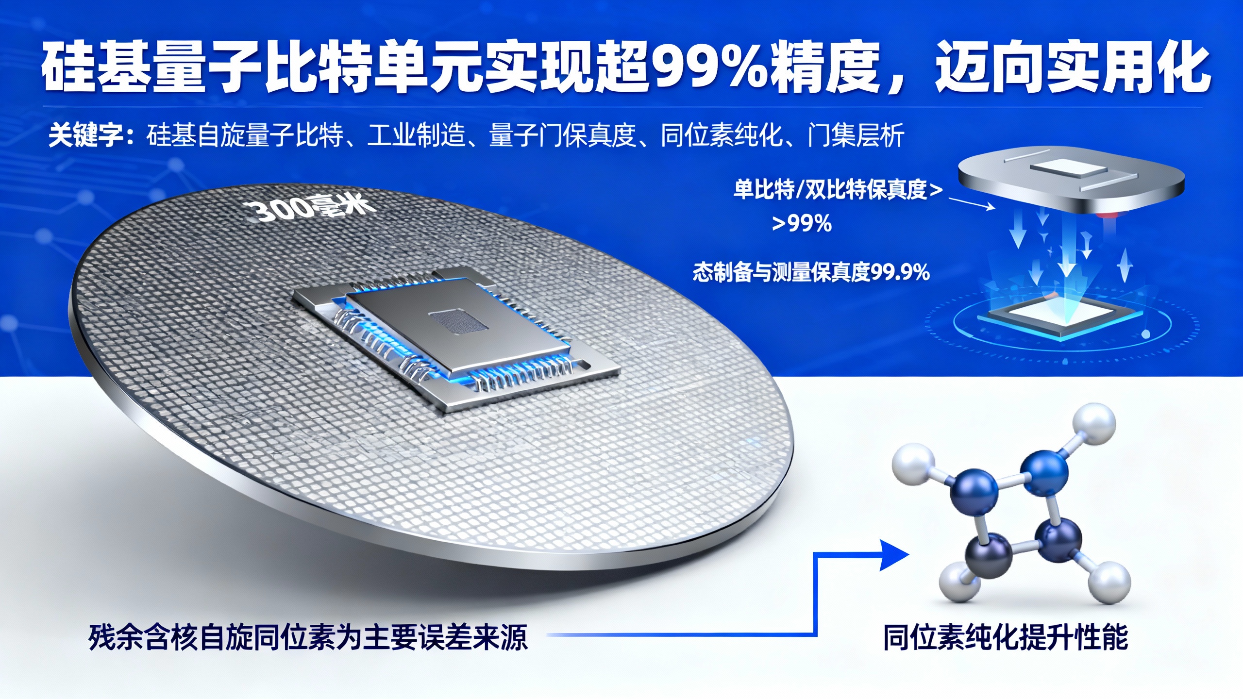 硅基量子比特单元实现超99%精度,迈向实用化