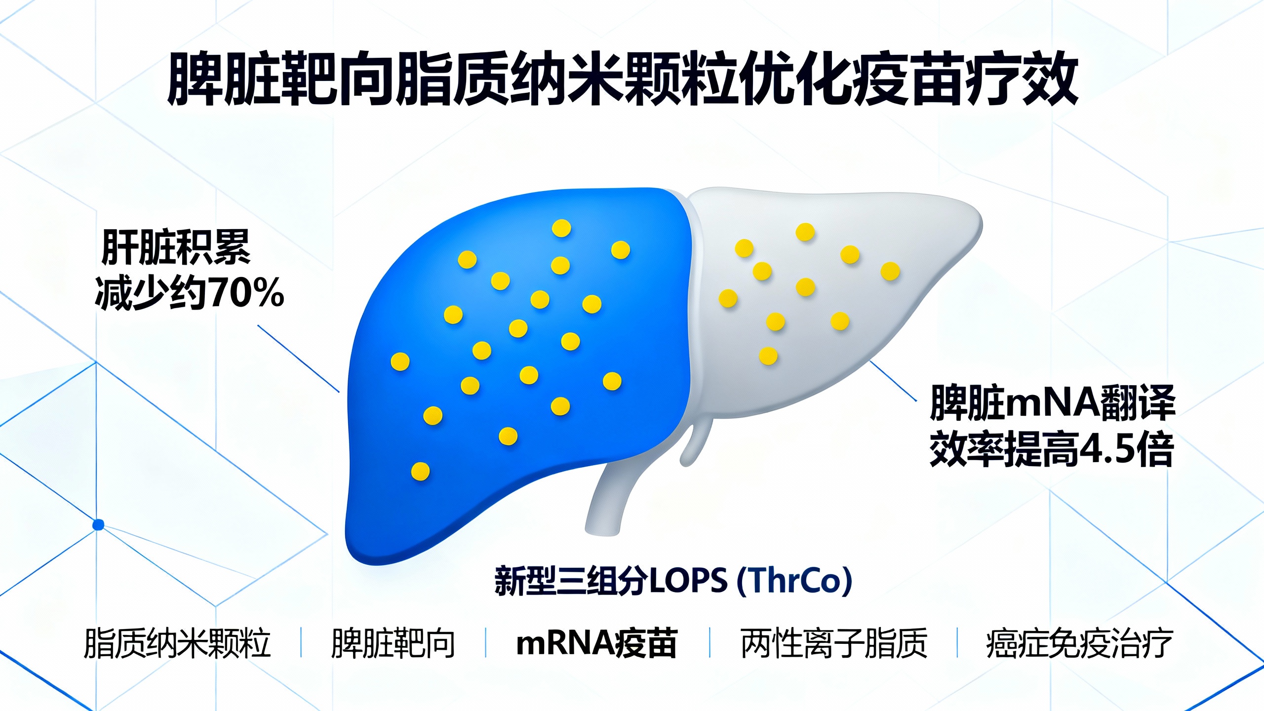 用新型中性脂质替代胆固醇和PEG脂质，实现mRNA精准靶向脾脏