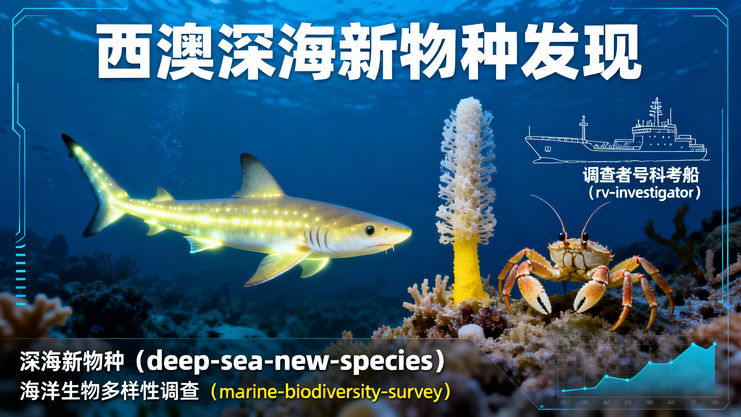 澳大利亚深海发现发光鲨鱼和隐秘螃蟹