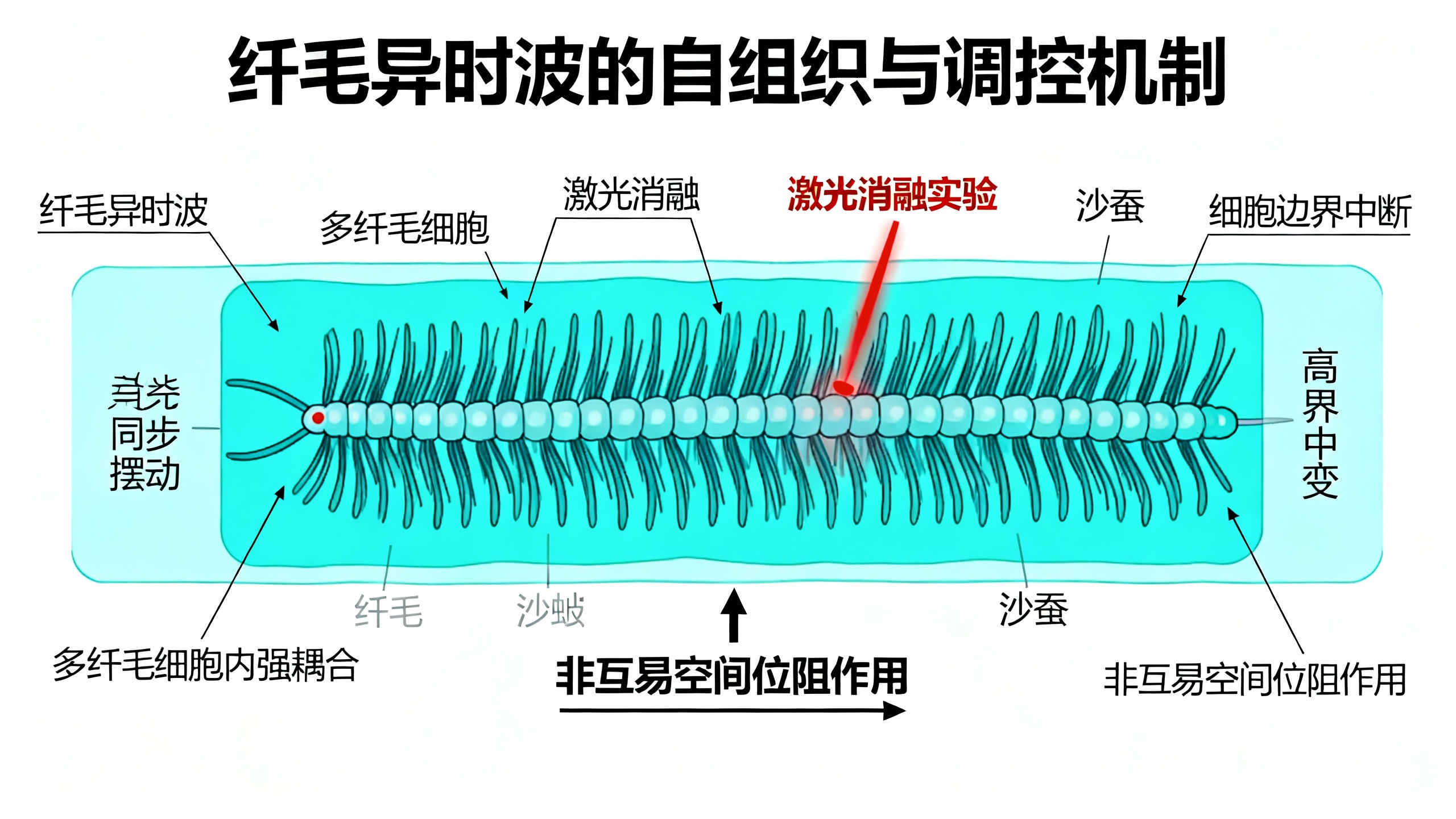 动物幼虫纤毛带中波浪式摆动的形成与规律