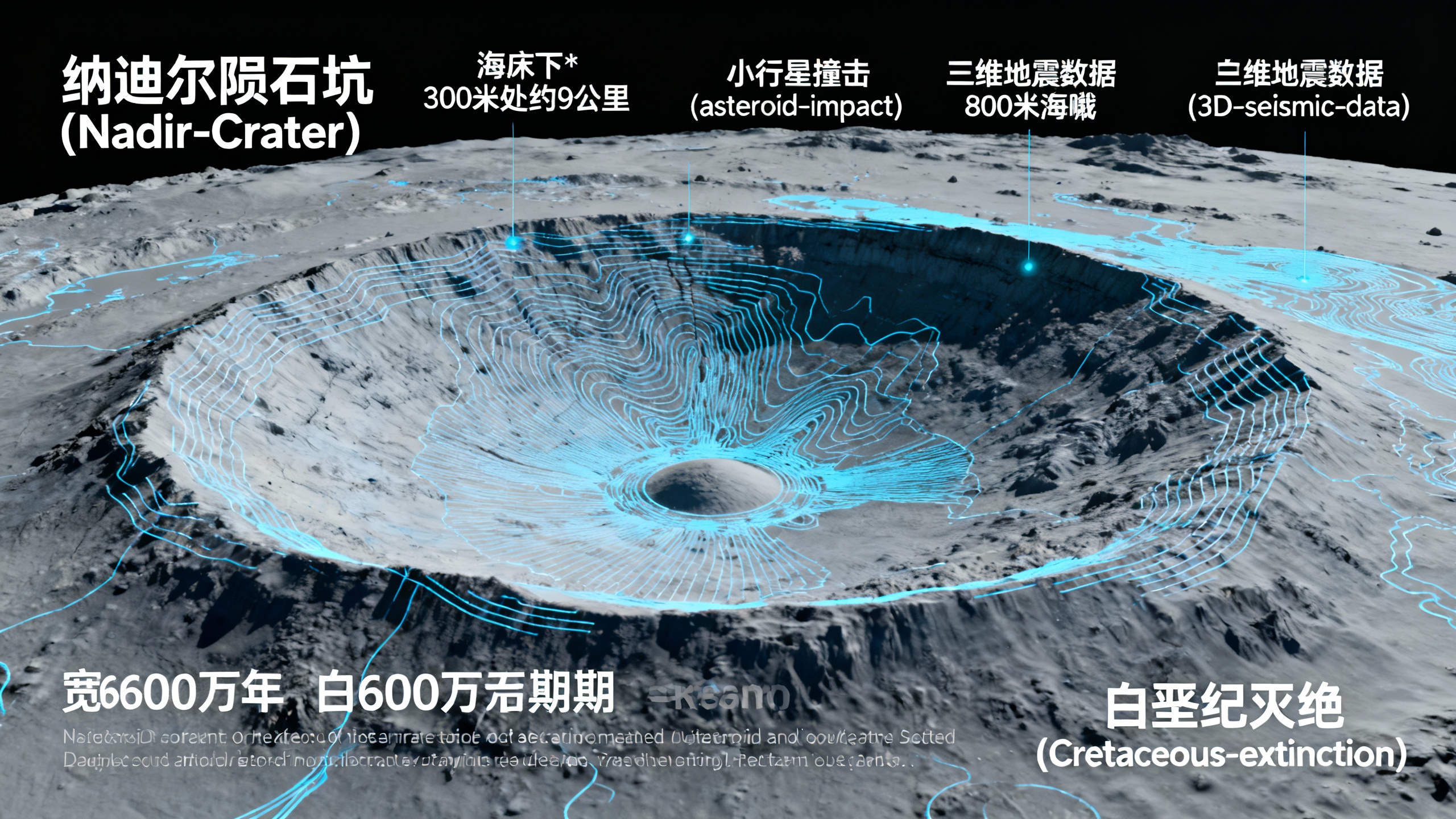 大西洋海底惊现5英里宽小行星撞击坑，3D图像震撼曝光