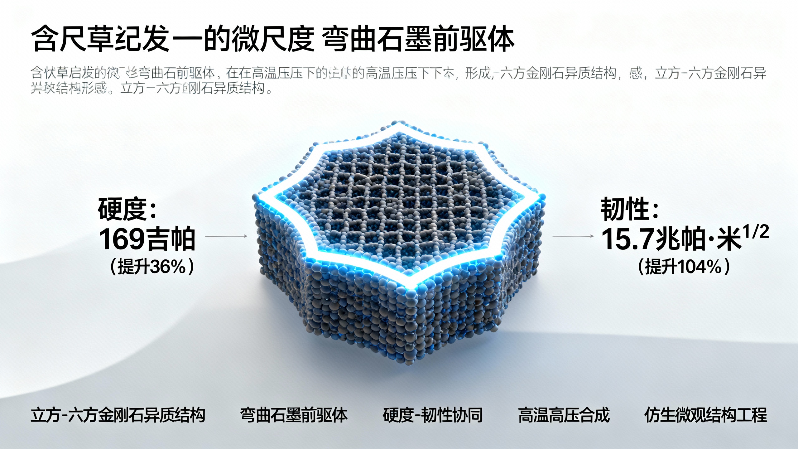 弯曲石墨前驱体制备出超硬又耐裂的新型钻石材料