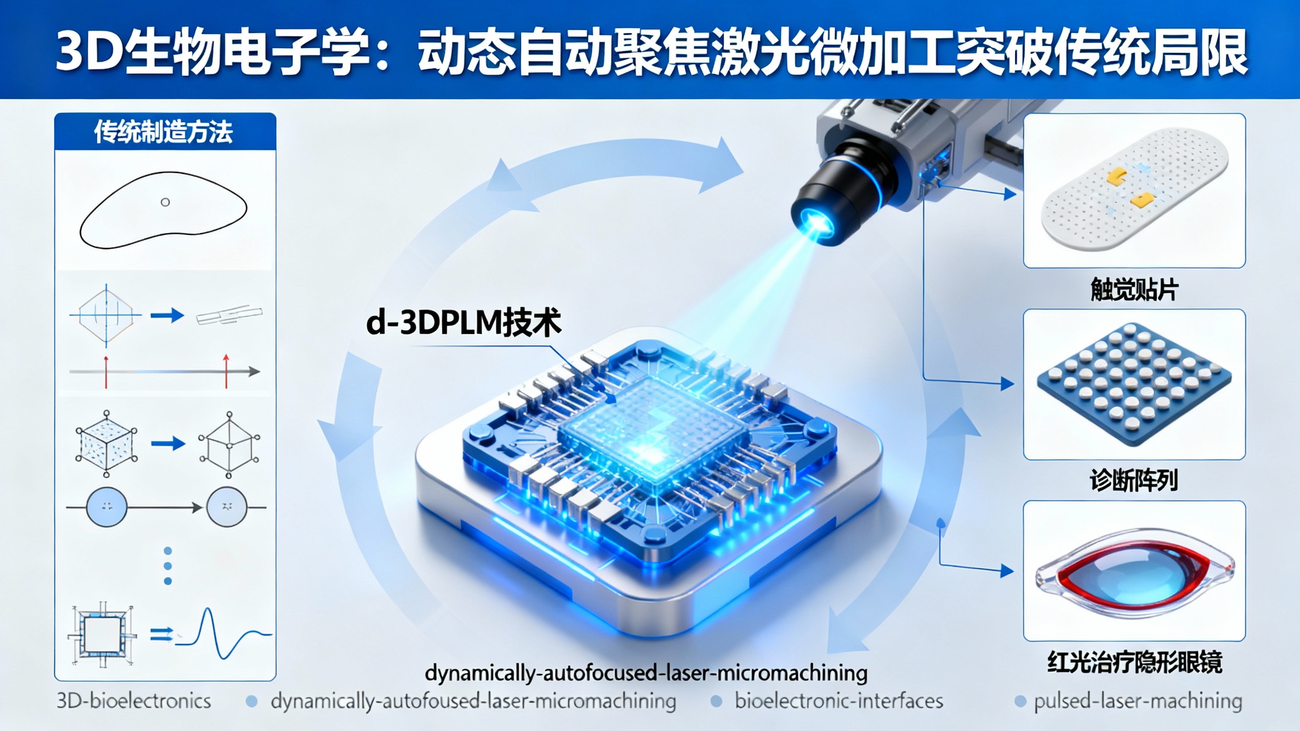 用智能聚焦激光技术轻松打造三维生物电子器件