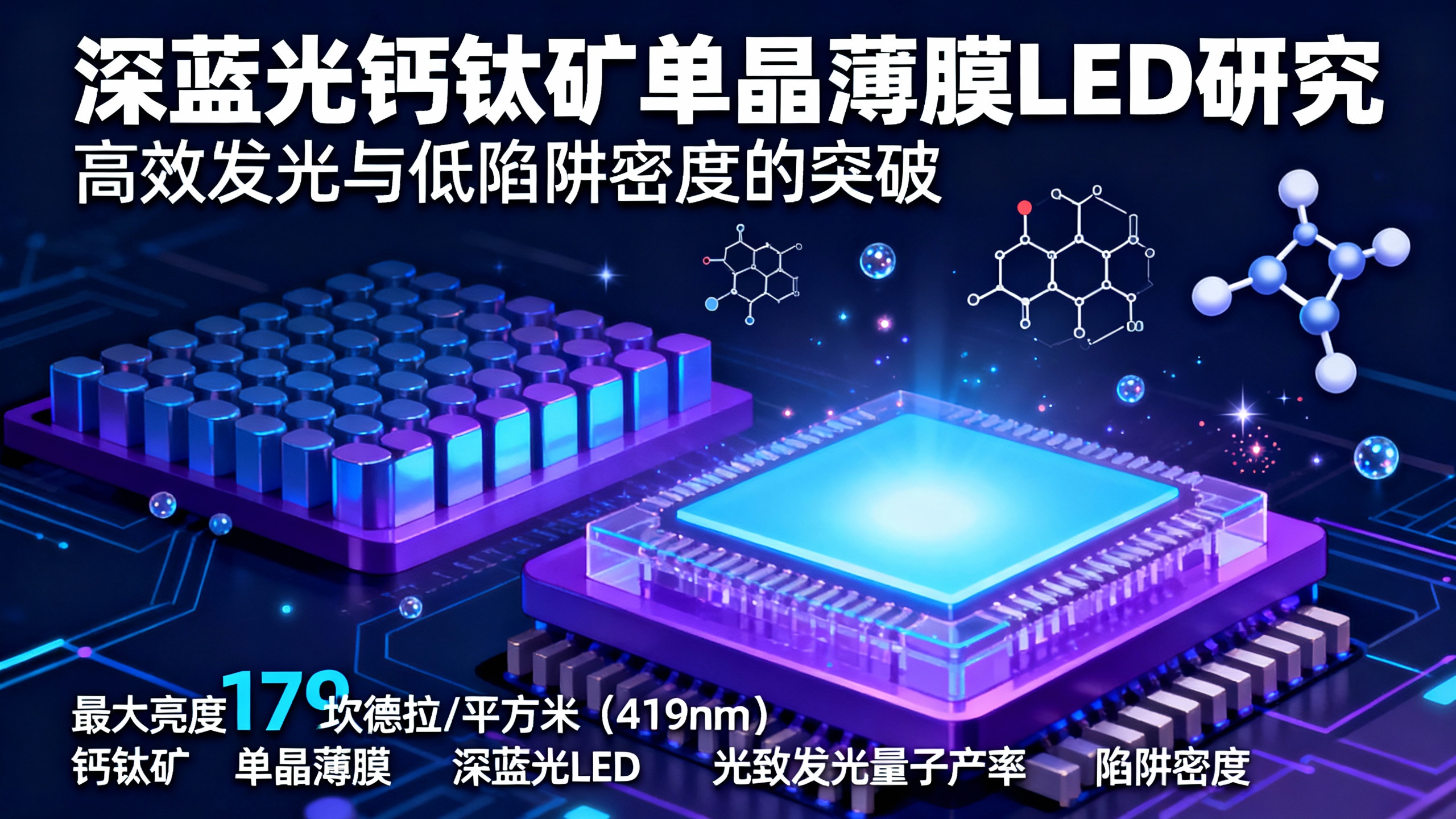 基于钙钛矿单晶薄膜的深蓝色发光二极管