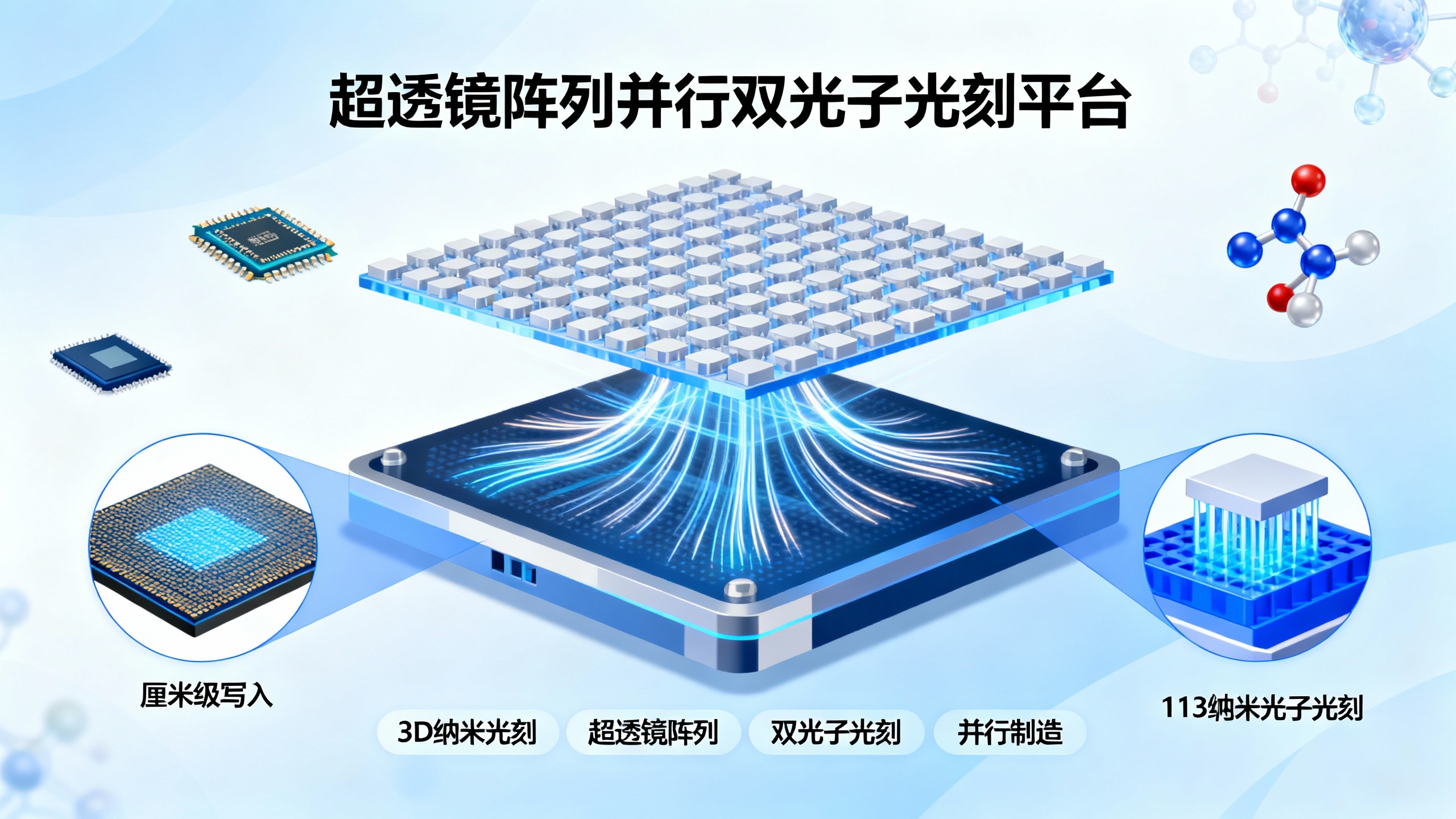 用微型透镜阵列和智能光照实现3D纳米打印