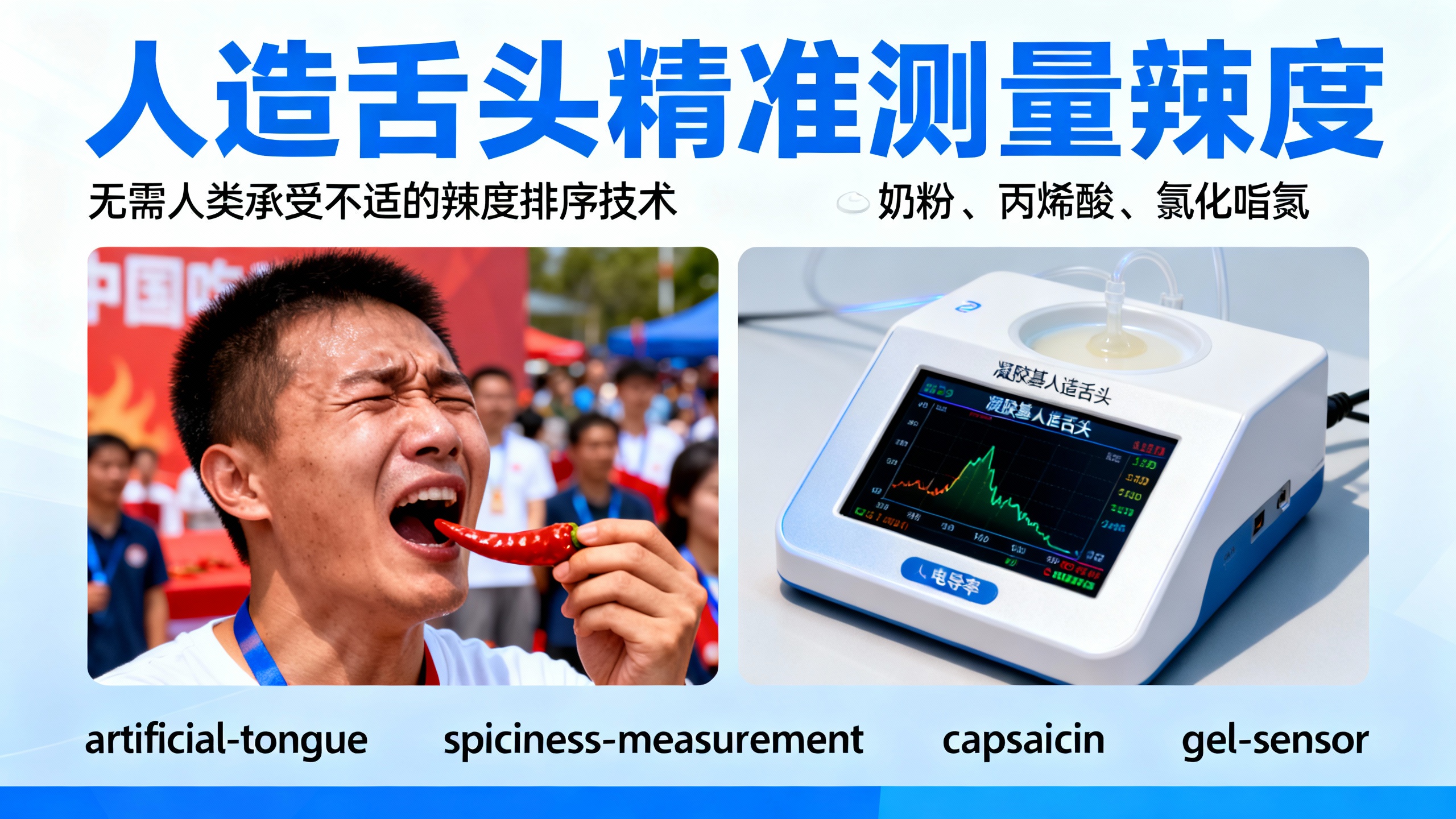 人造舌头尝辣度——再也不用让人来试吃了