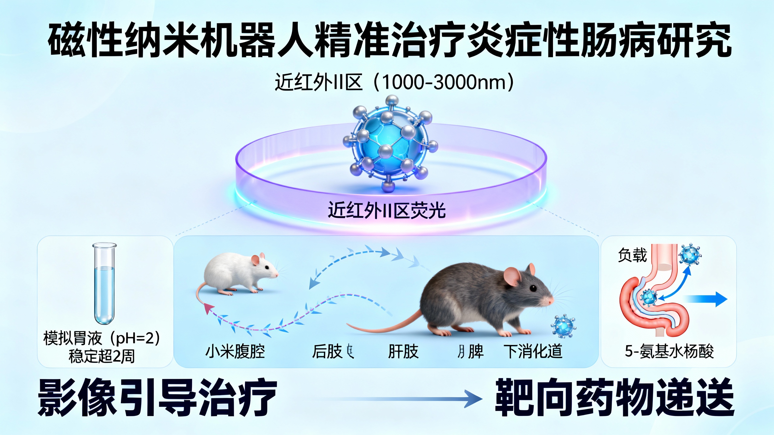 用近红外光实时引导磁性纳米机器人治疗疾病
