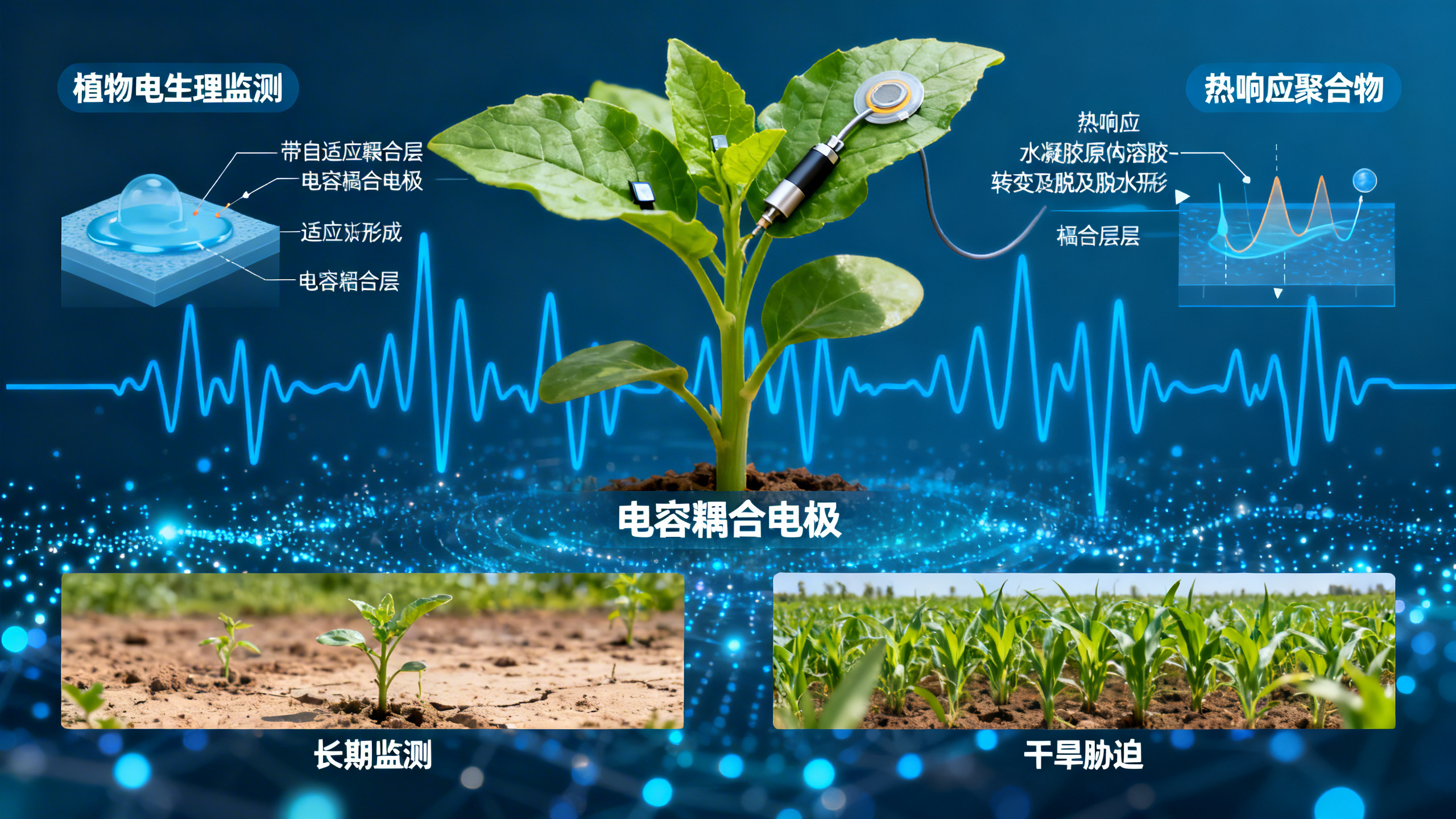 一种可调节的温敏材料，用于长期监测植物电信号