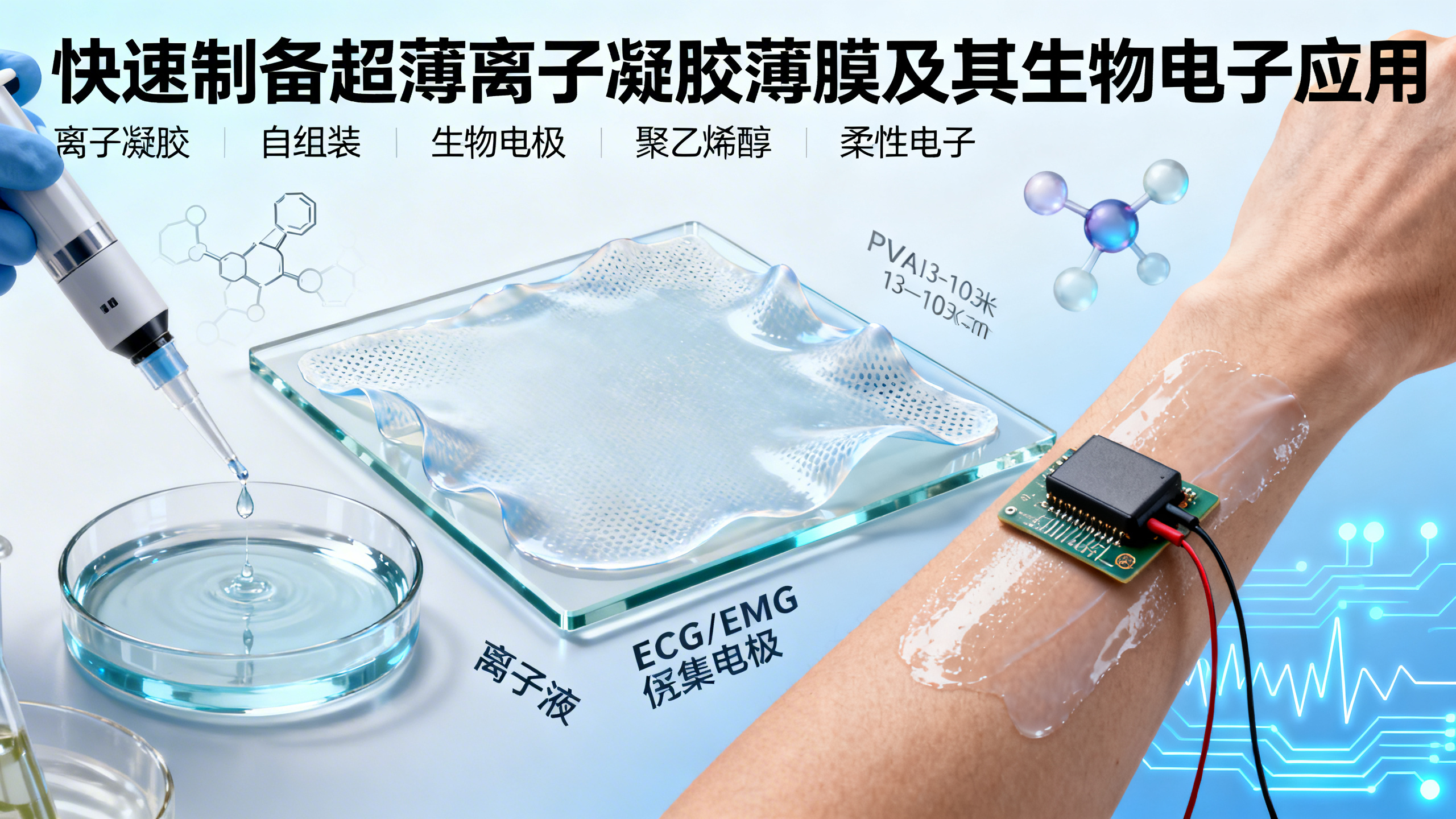 快速制备强韧超薄离子凝胶薄膜，助力高性能生物电子设备