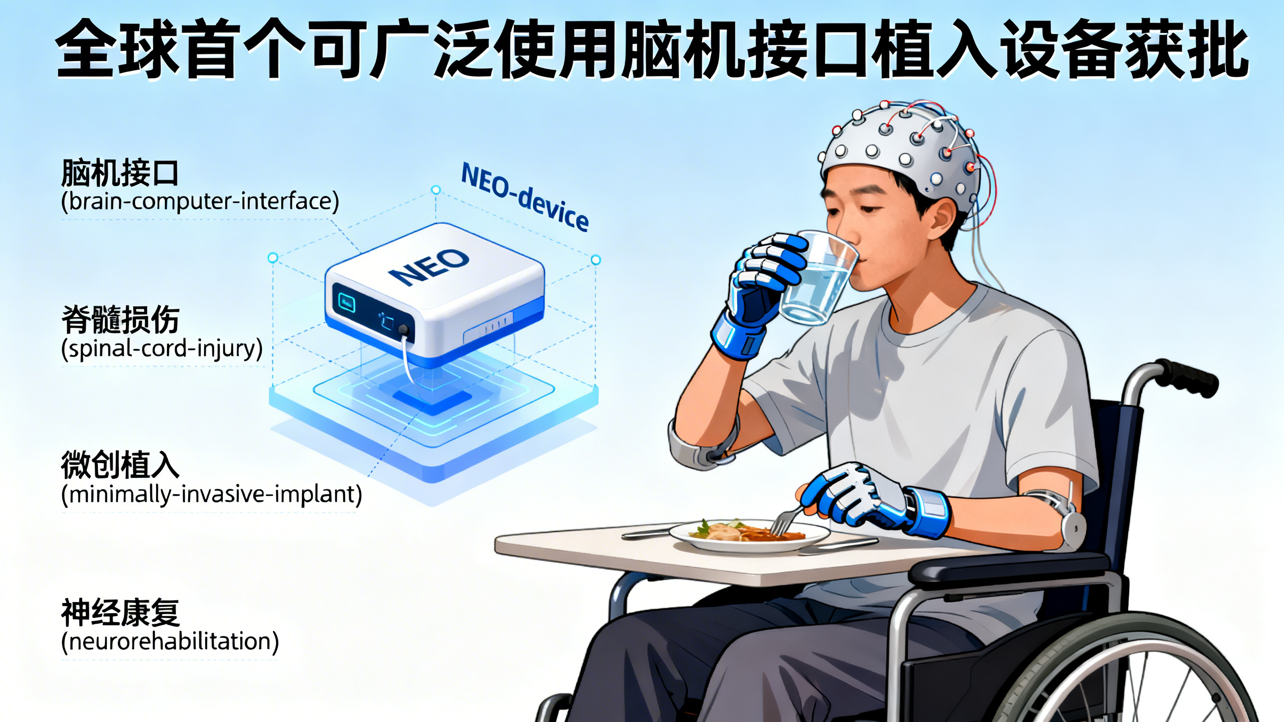 中国批准首款脑机芯片治疗瘫痪