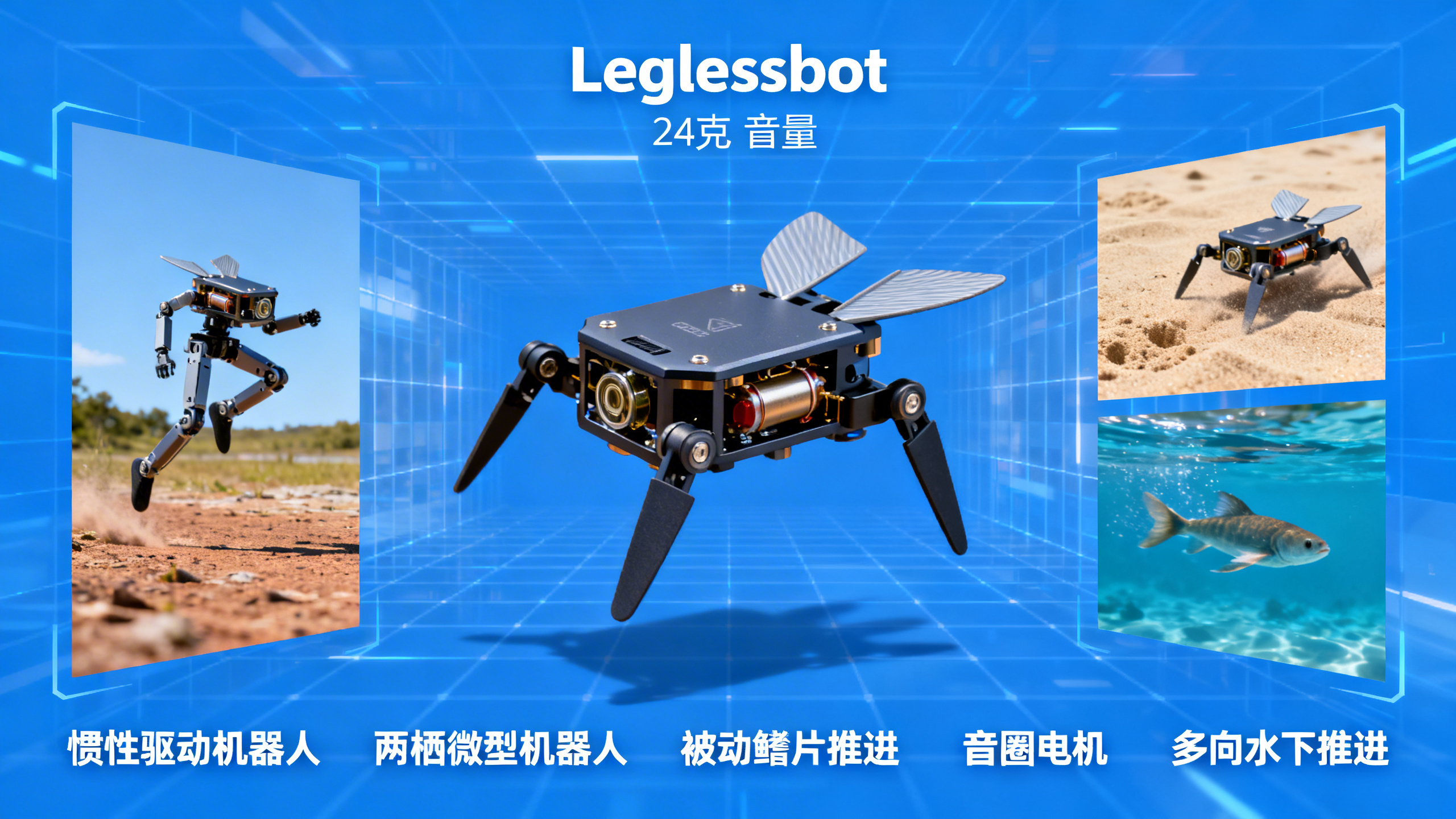 靠惯性游走的两栖机器人