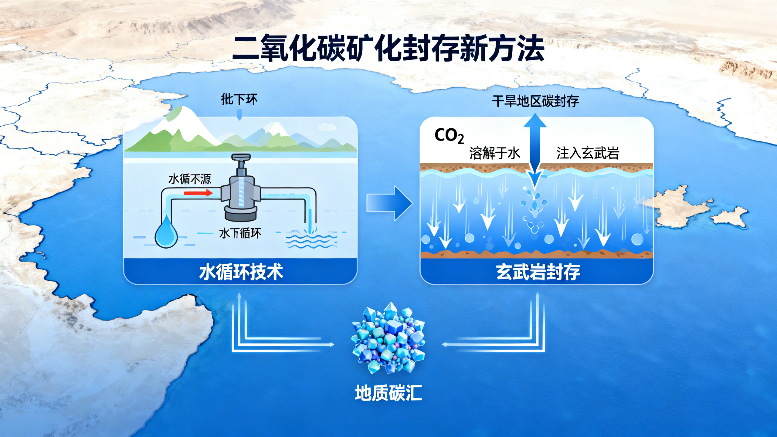 用循环水将二氧化碳注入地下封存成矿物