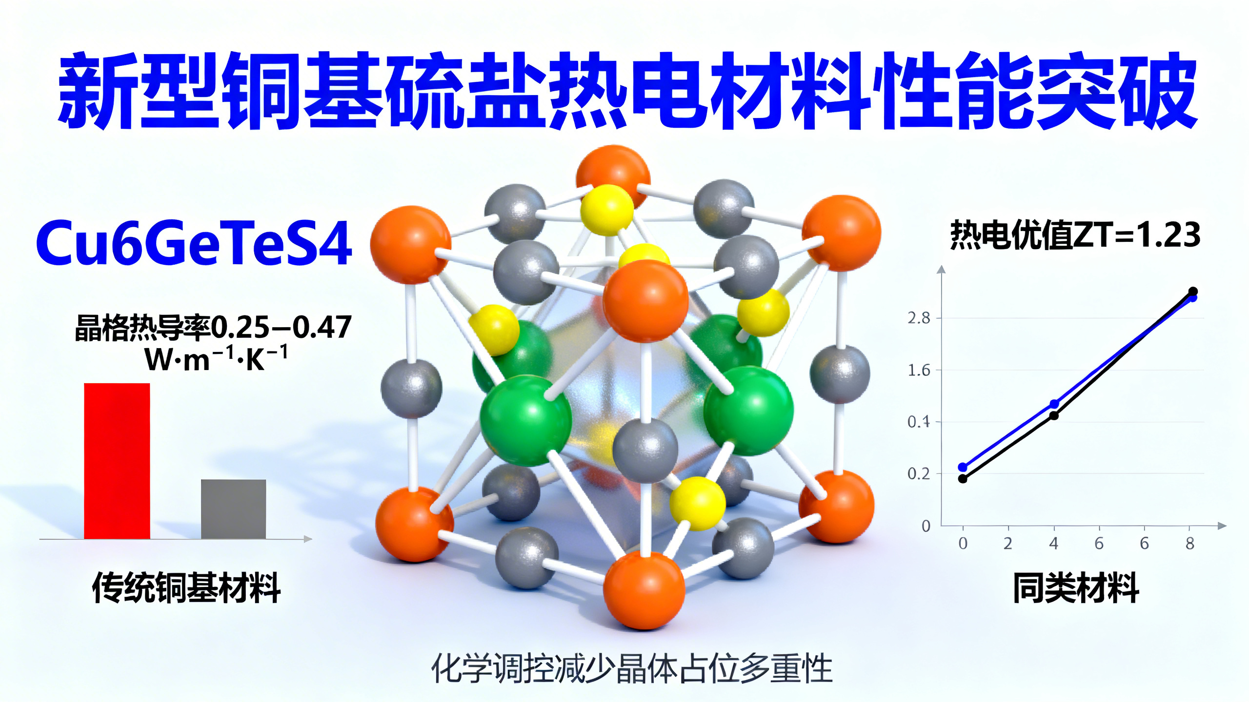化学调控让立方相Cu6GeTeS4晶体热电性能更出色