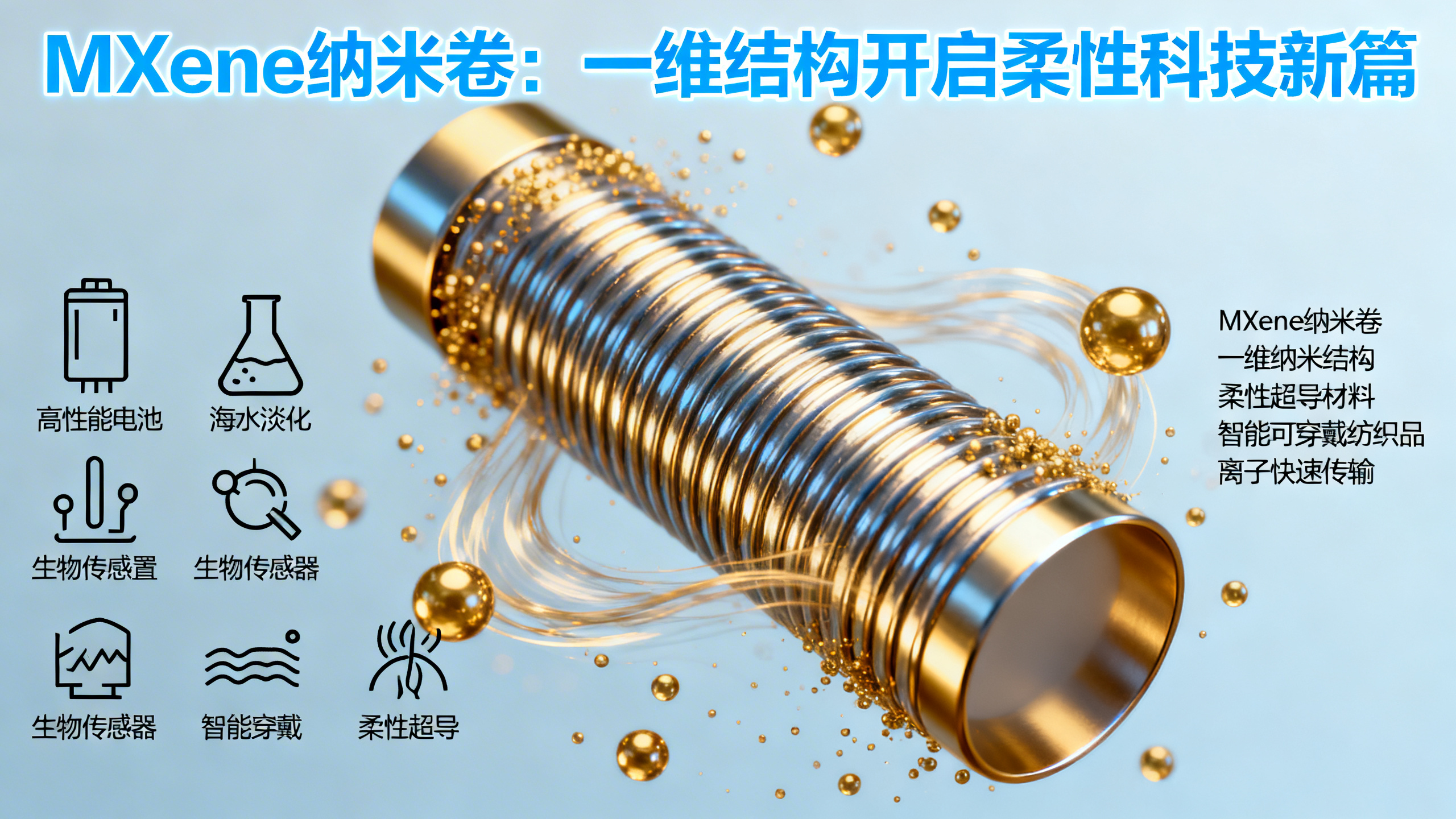 科学家把MXene材料做成微小“纳米卷”，让电池和传感器性能大增