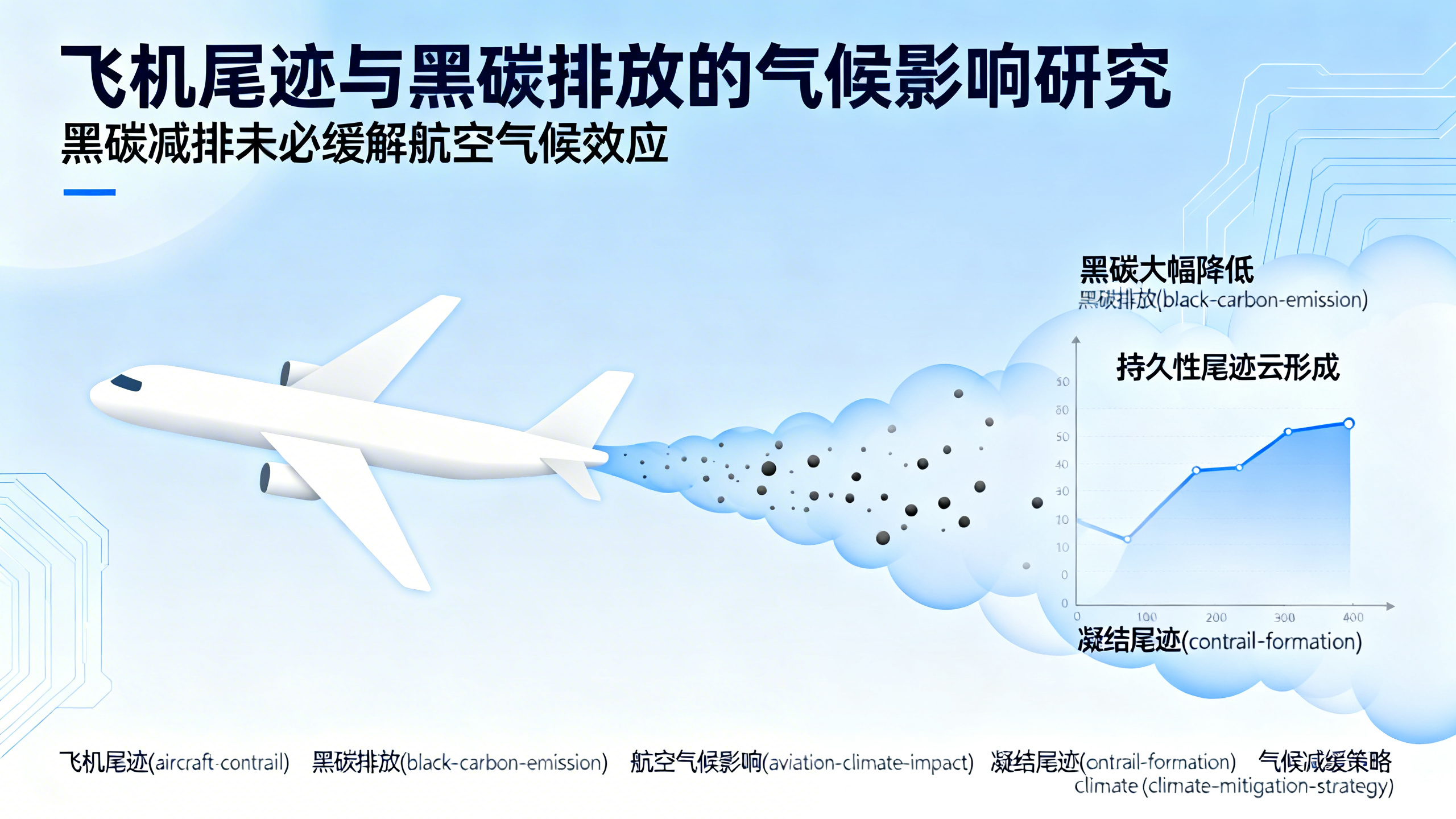 单靠减少飞机黑碳排放，不足以遏制航迹云