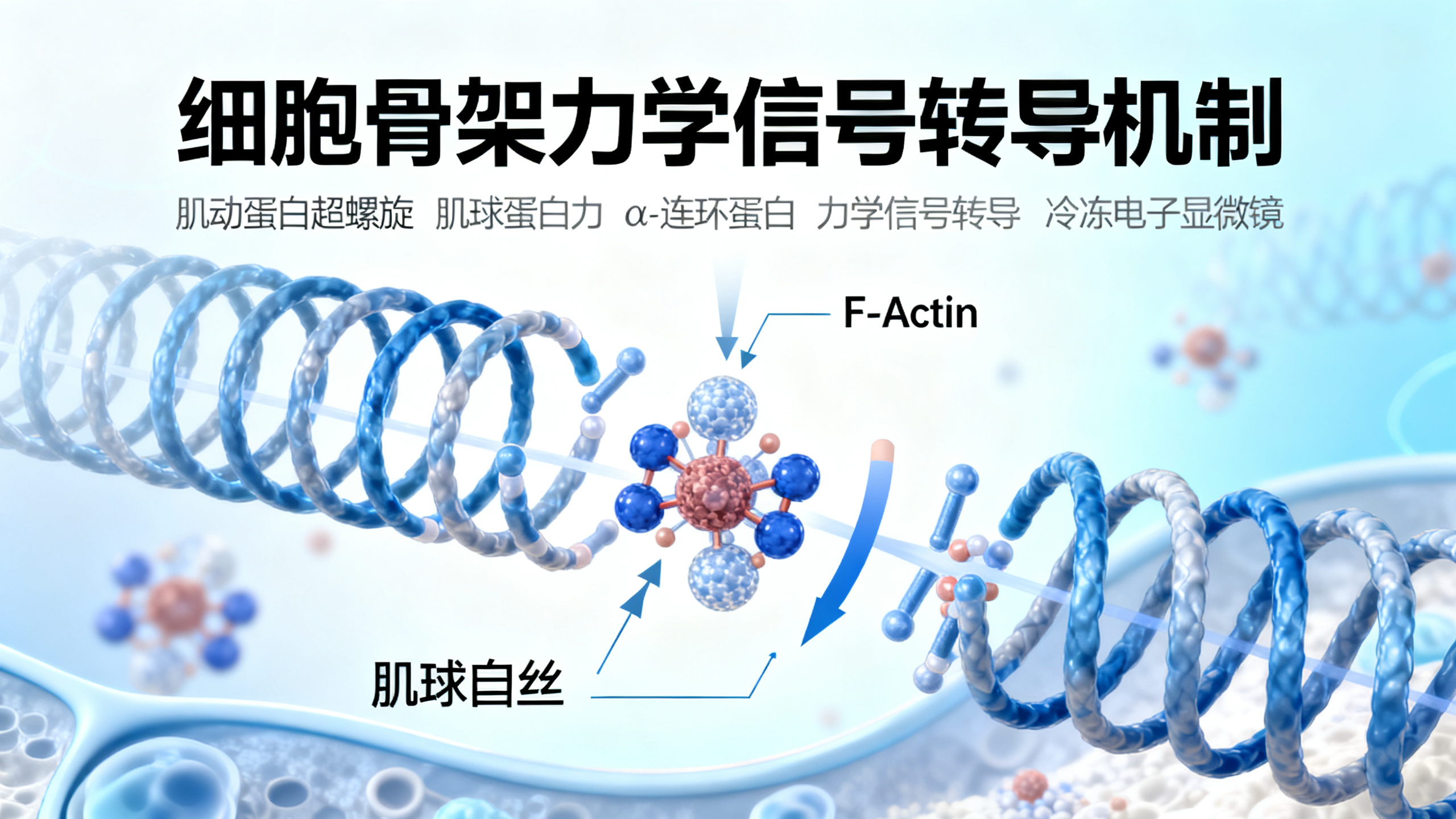 肌肉马达蛋白发力，改变肌动蛋白结构以识别机械力信号