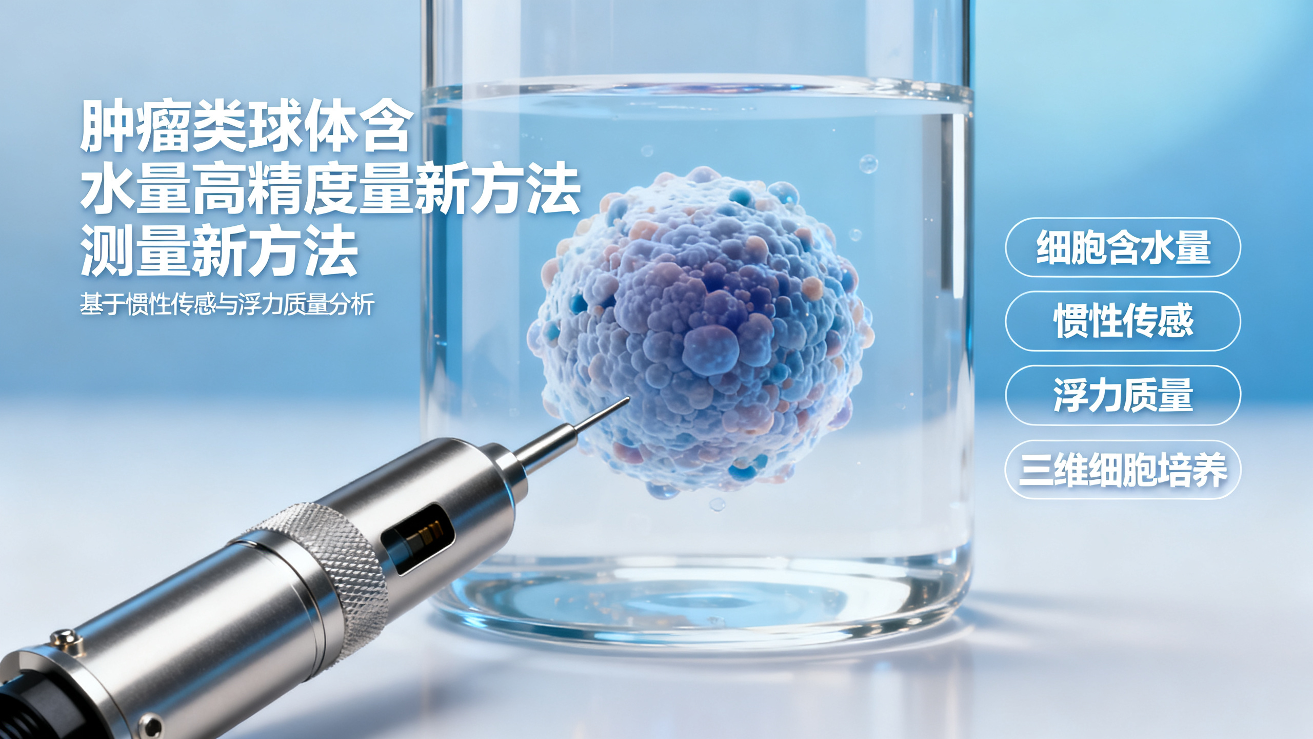 用惯性原理测肿瘤球体含水量