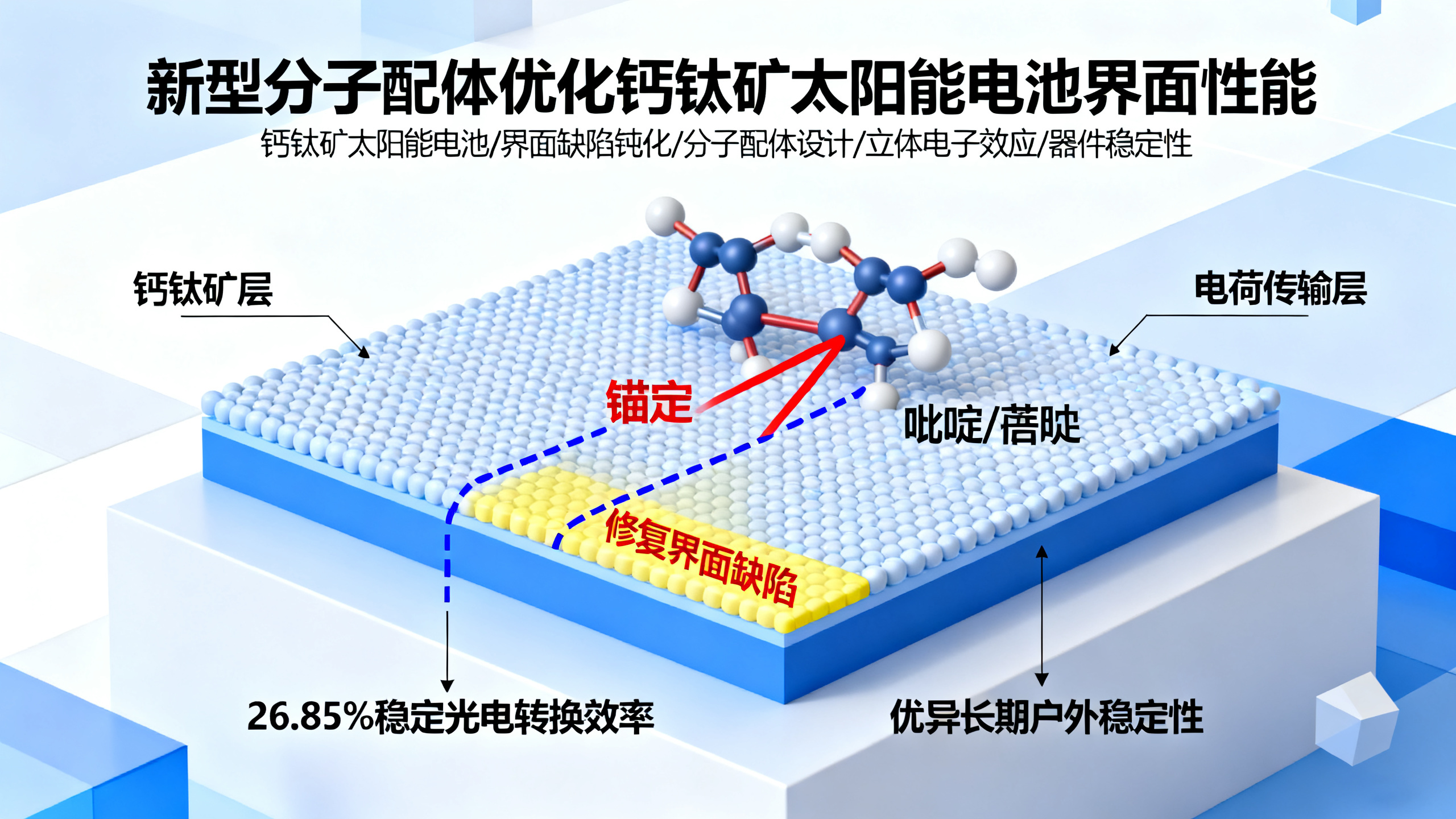 巧用分子结构调控钙钛矿太阳能电池中的配体