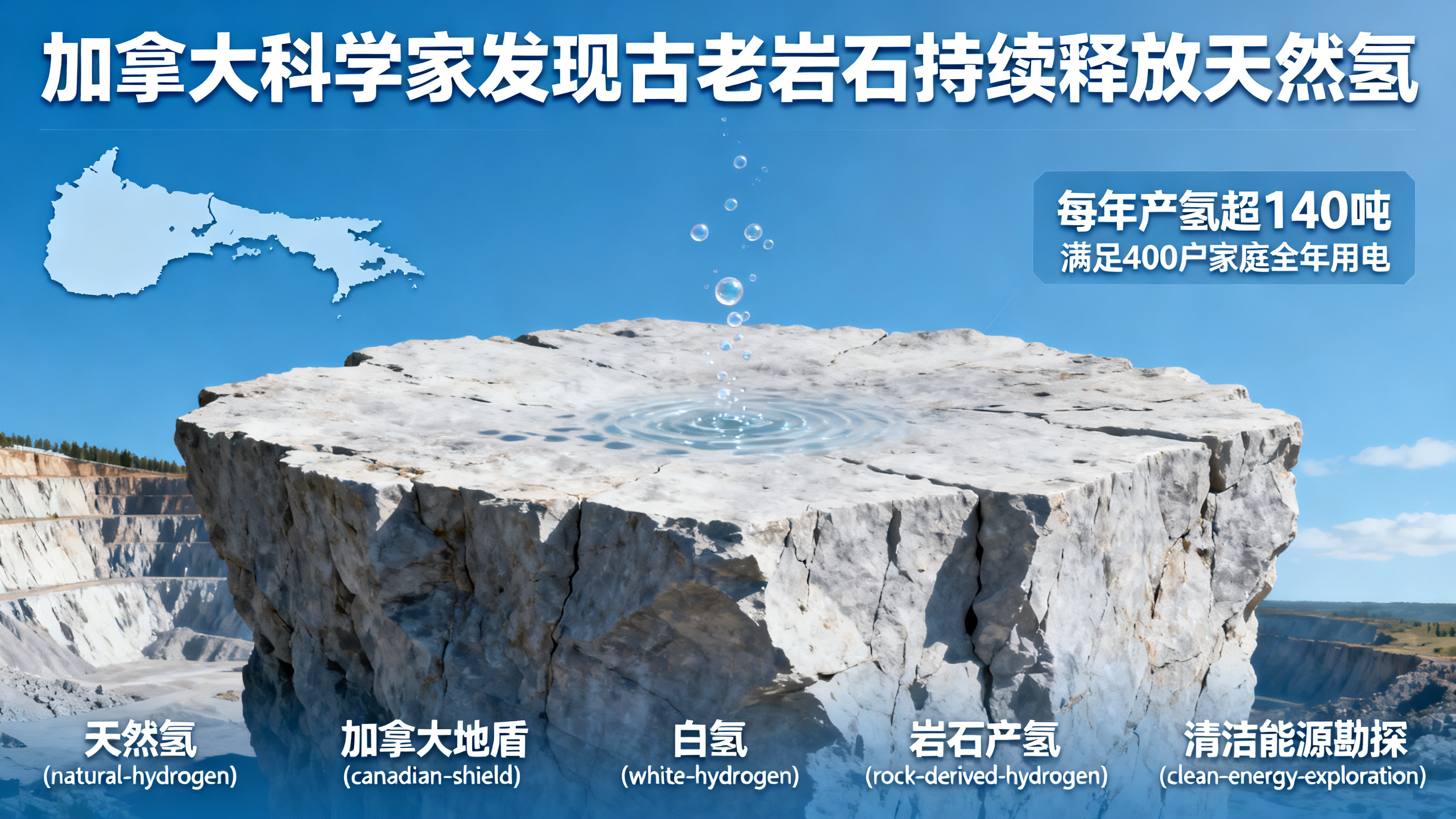 科学家在加拿大地下发现巨大天然氢气源