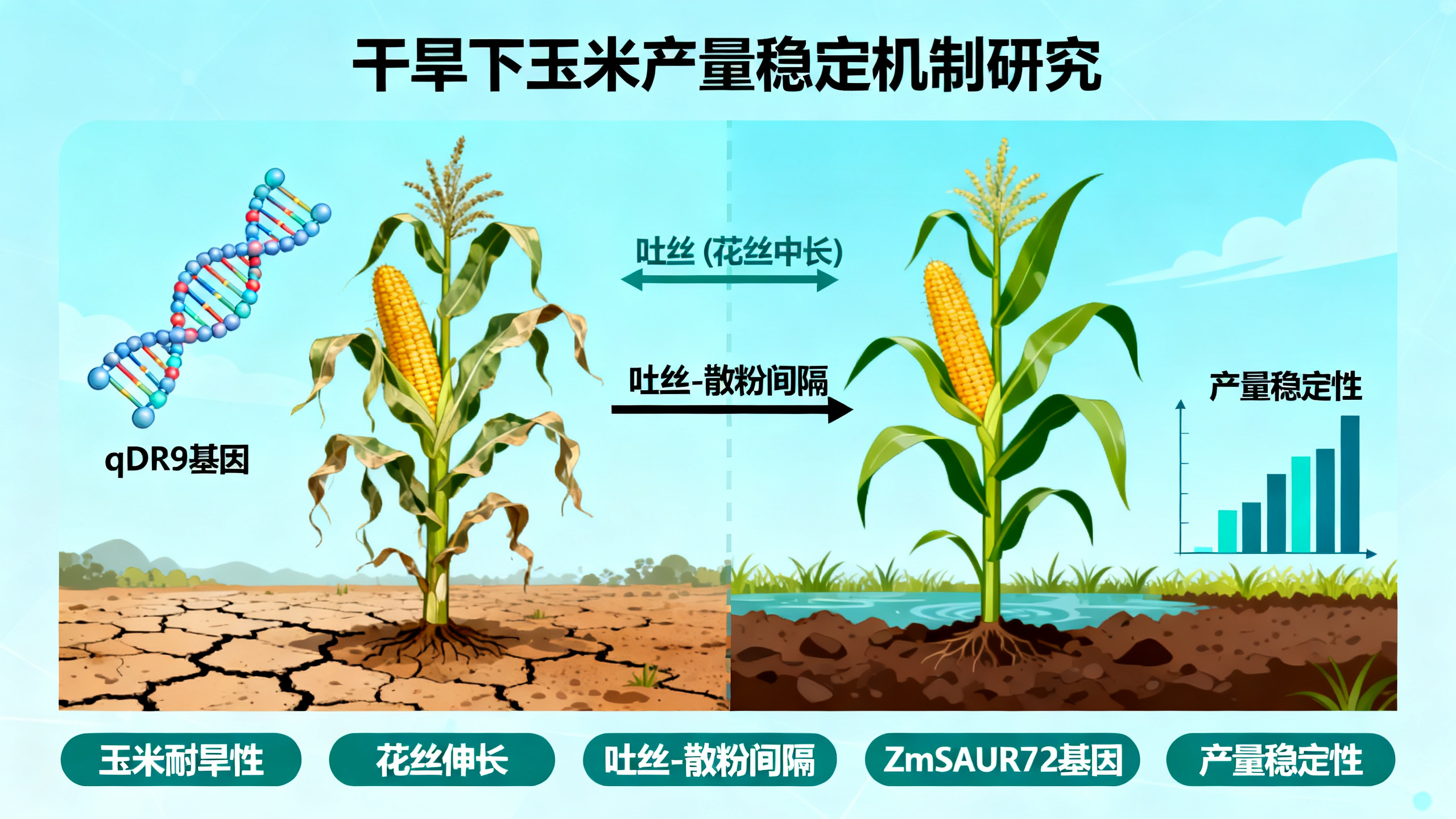 一个基因帮玉米“抽穗”更顺利，从而抗旱