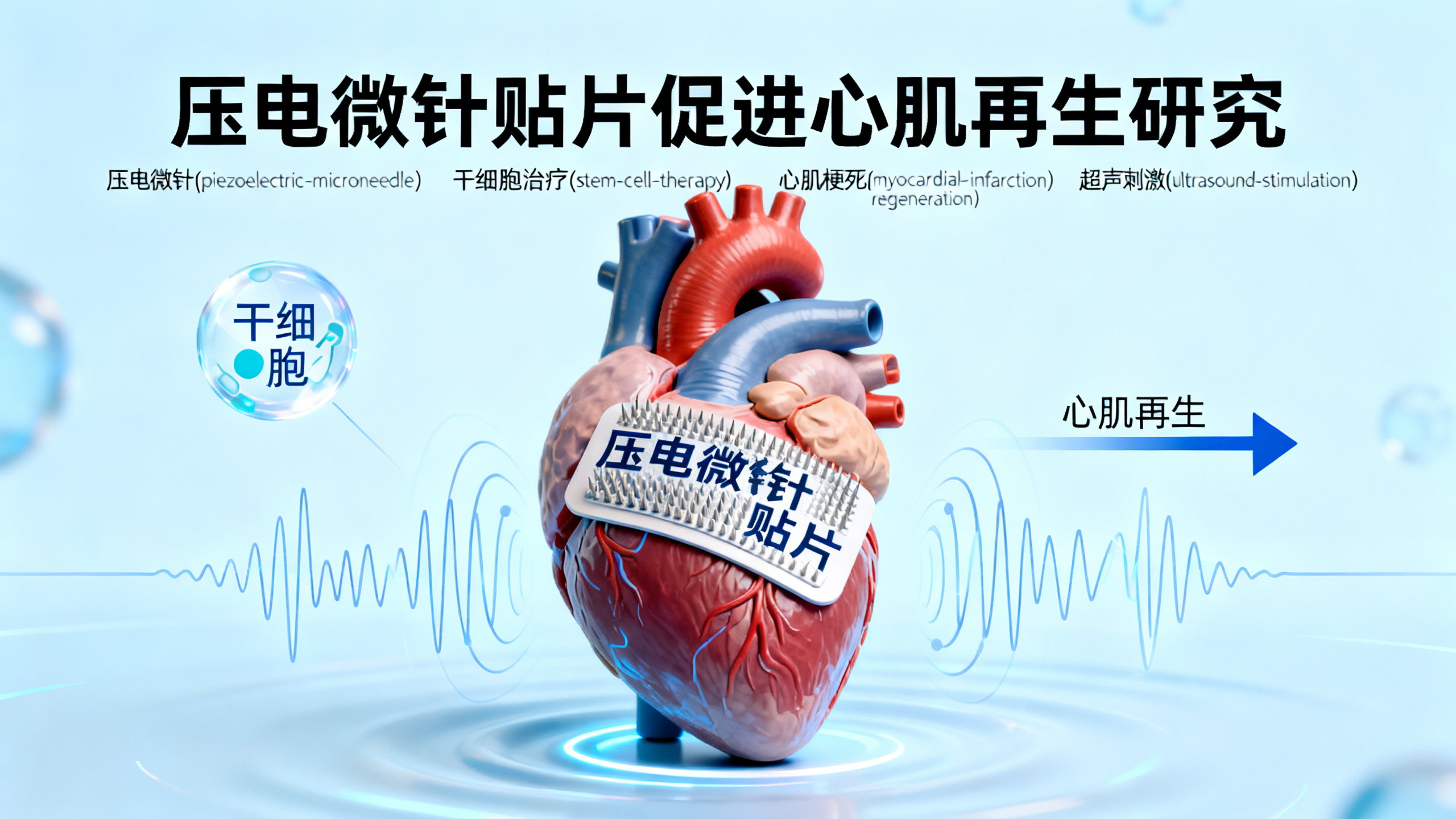 能导电的微针助力干细胞治疗心肌梗死