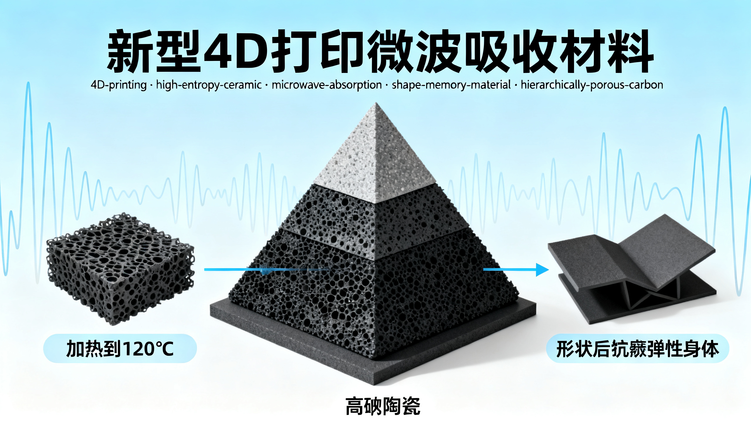 能调节微波吸收的多孔碳载高熵陶瓷新材料
