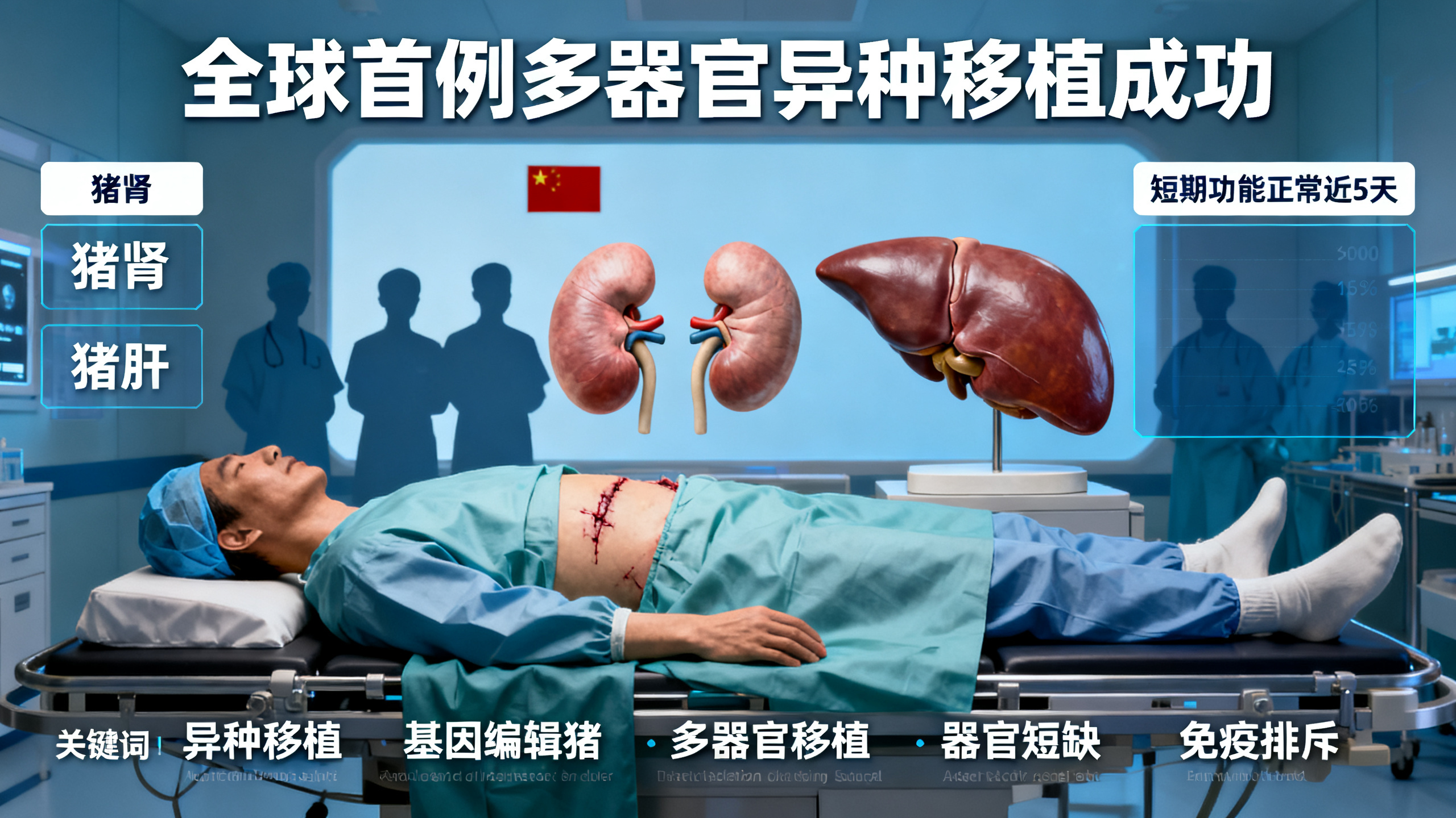 全球首例猪肝猪肾人体移植成功——或可缓解器官短缺困境
