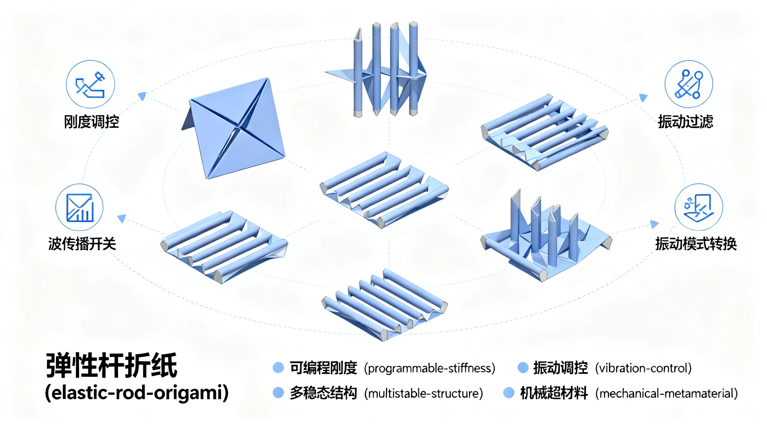 可弯曲杆件折纸：轻松调控材料的静力学与动力学性能