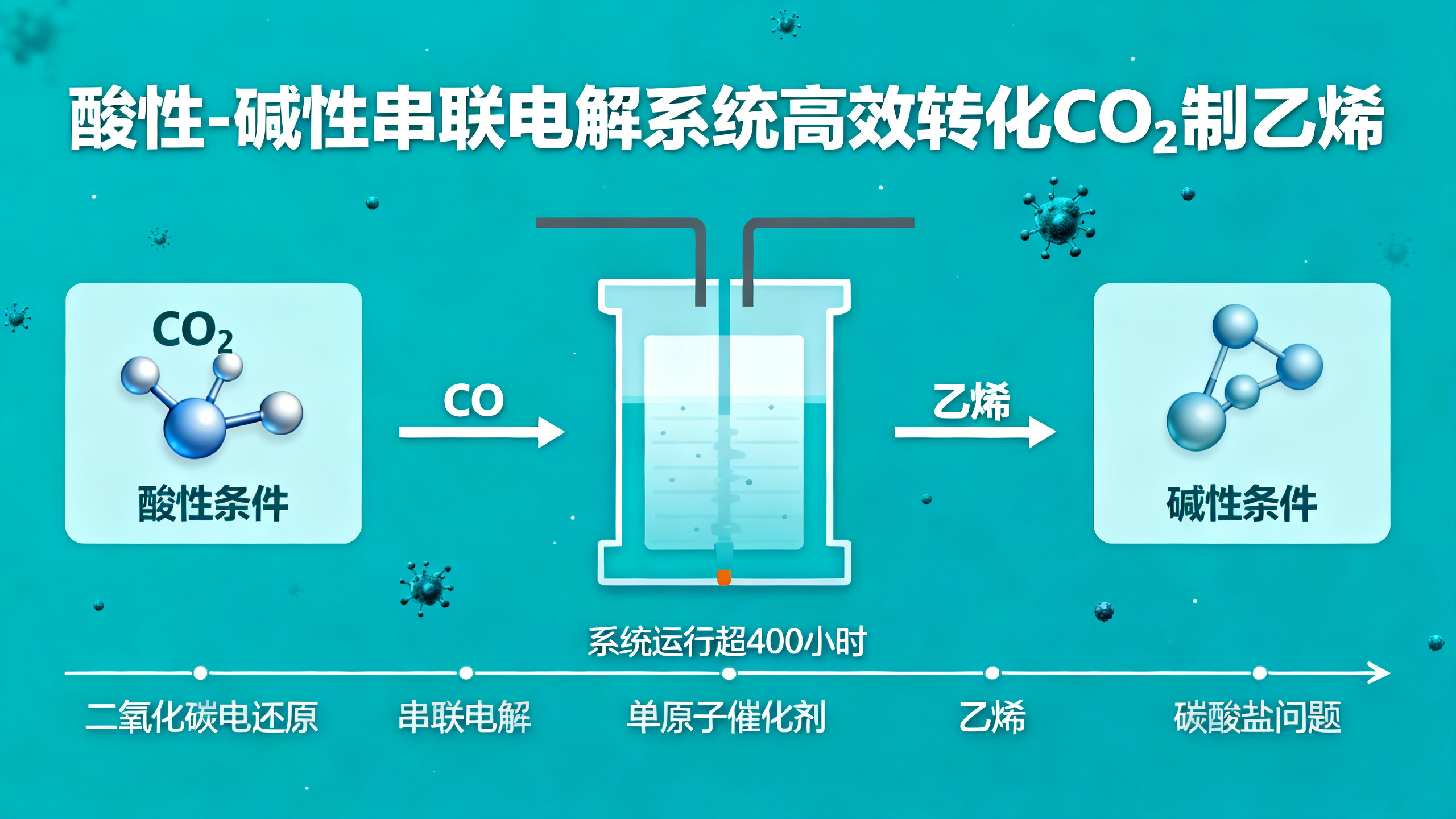 耐久型二氧化碳制一氧化碳及乙烯等高碳产物系统