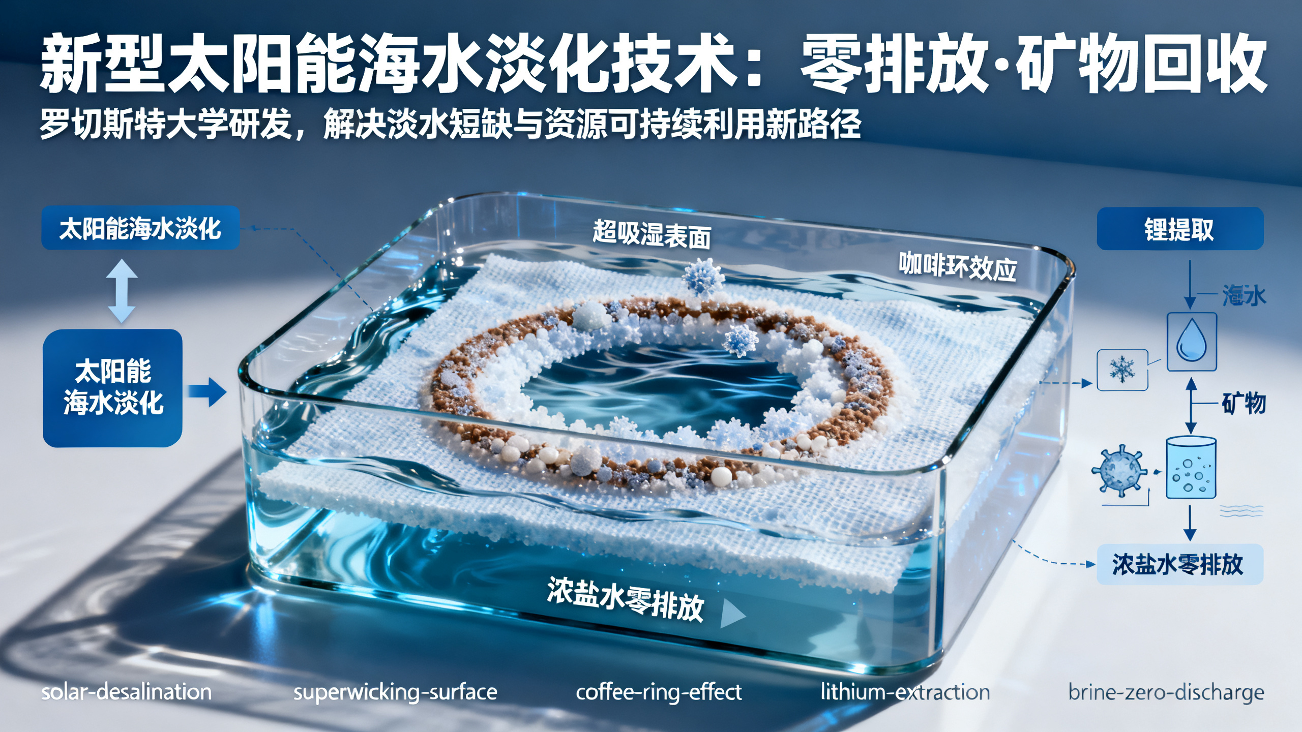 新式太阳能海水淡化技术：不产有毒浓盐水，轻松制取淡水