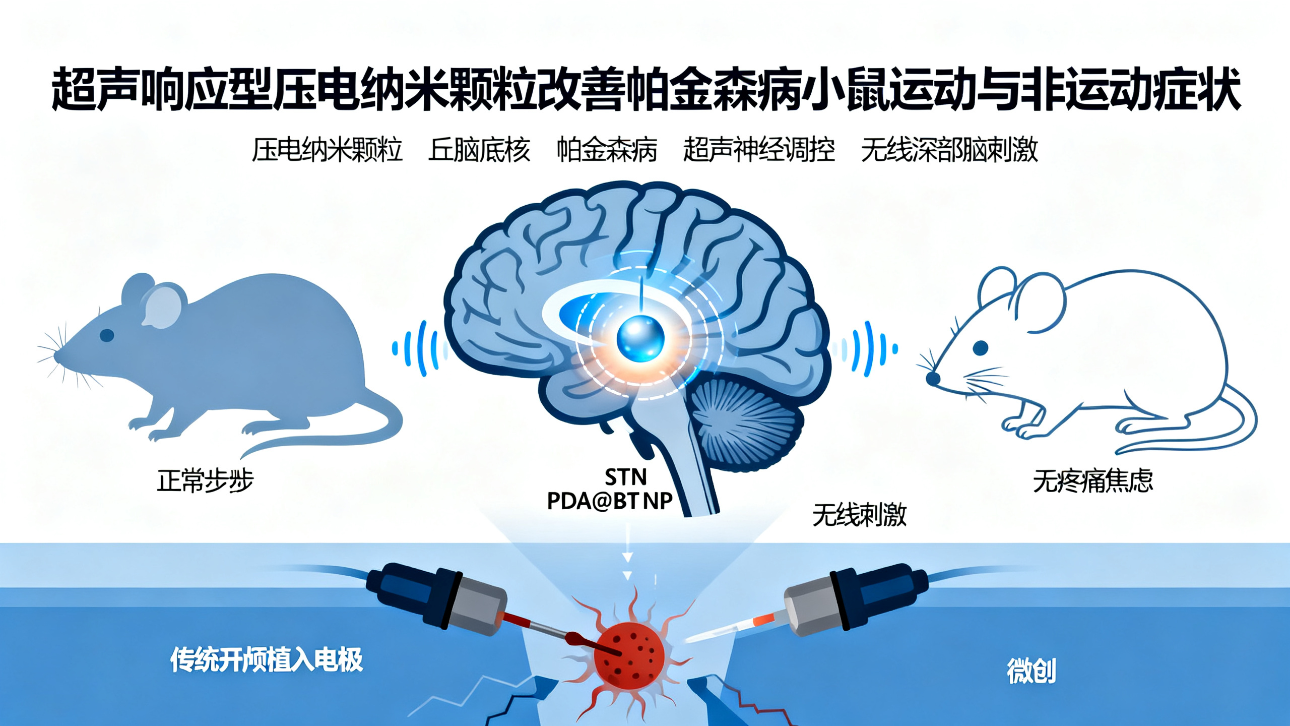 压电技术调控大脑深层区域，缓解帕金森病运动与非运动症状
