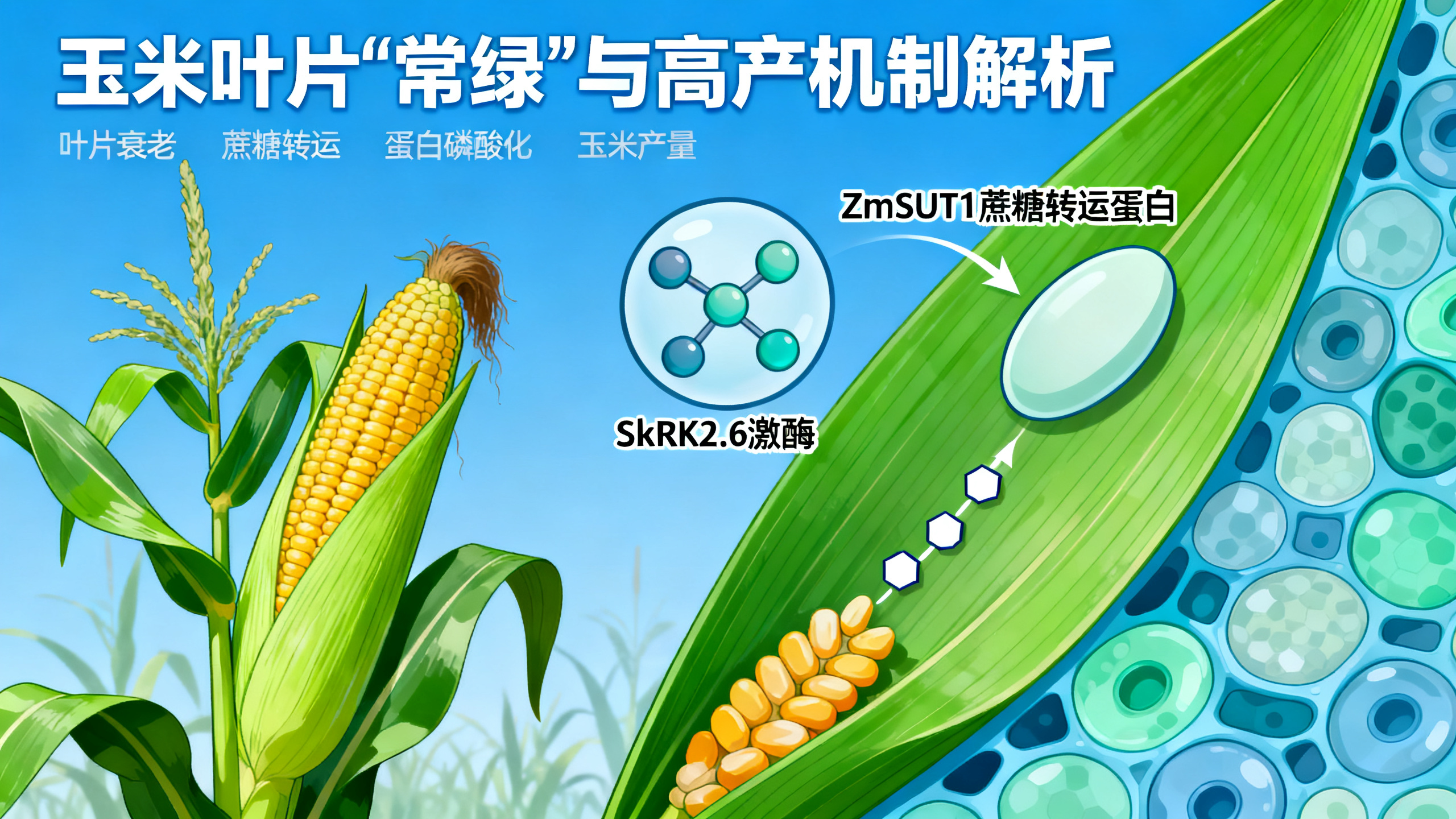 玉米中一种关键蛋白如何延缓叶片衰老、提高产量