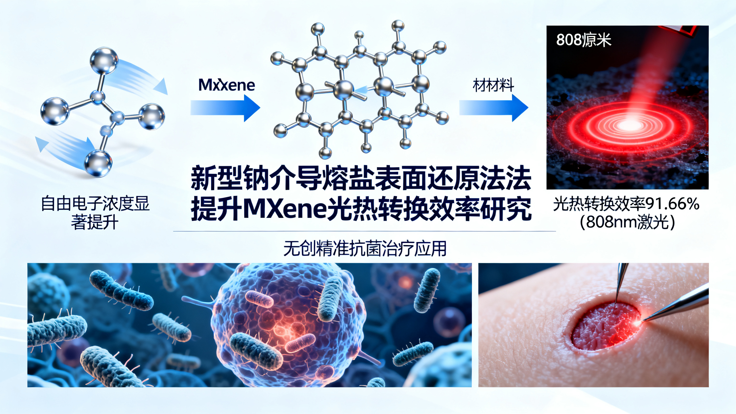 表面处理让MXene材料“自由电子”更多，光热转换效率更高