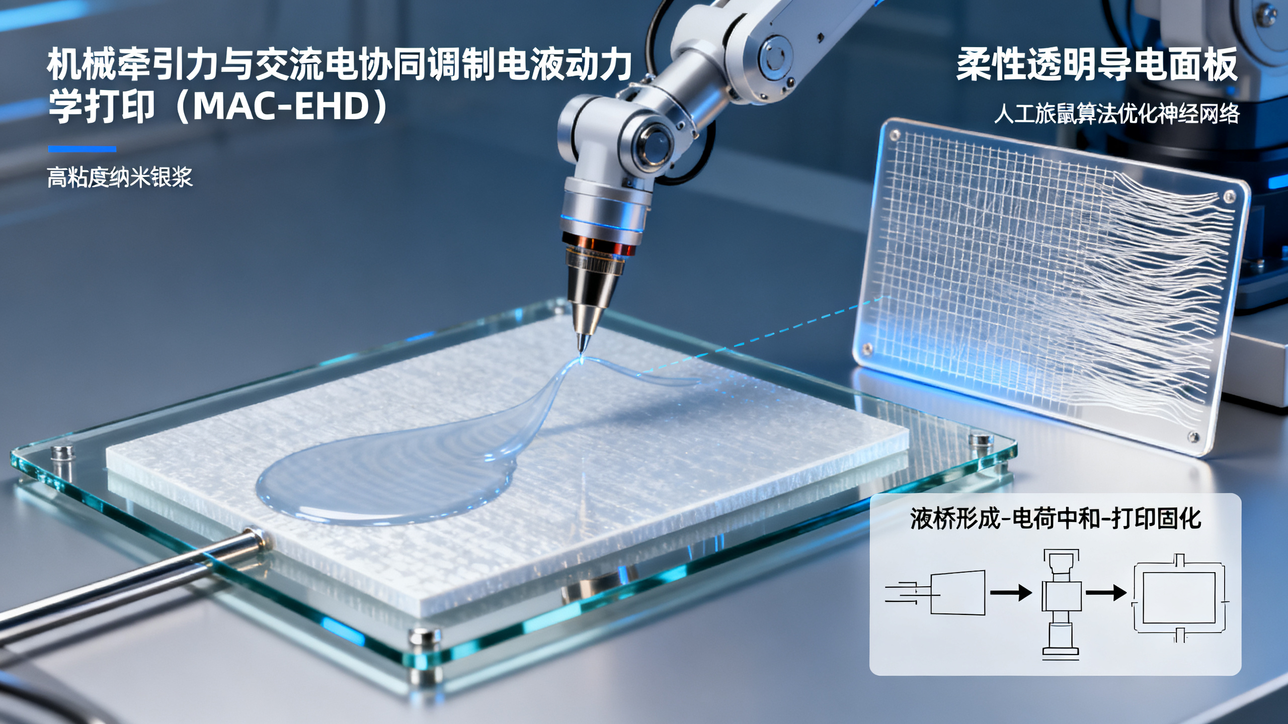 机械拉力与交流电协同调控的微纳打印技术