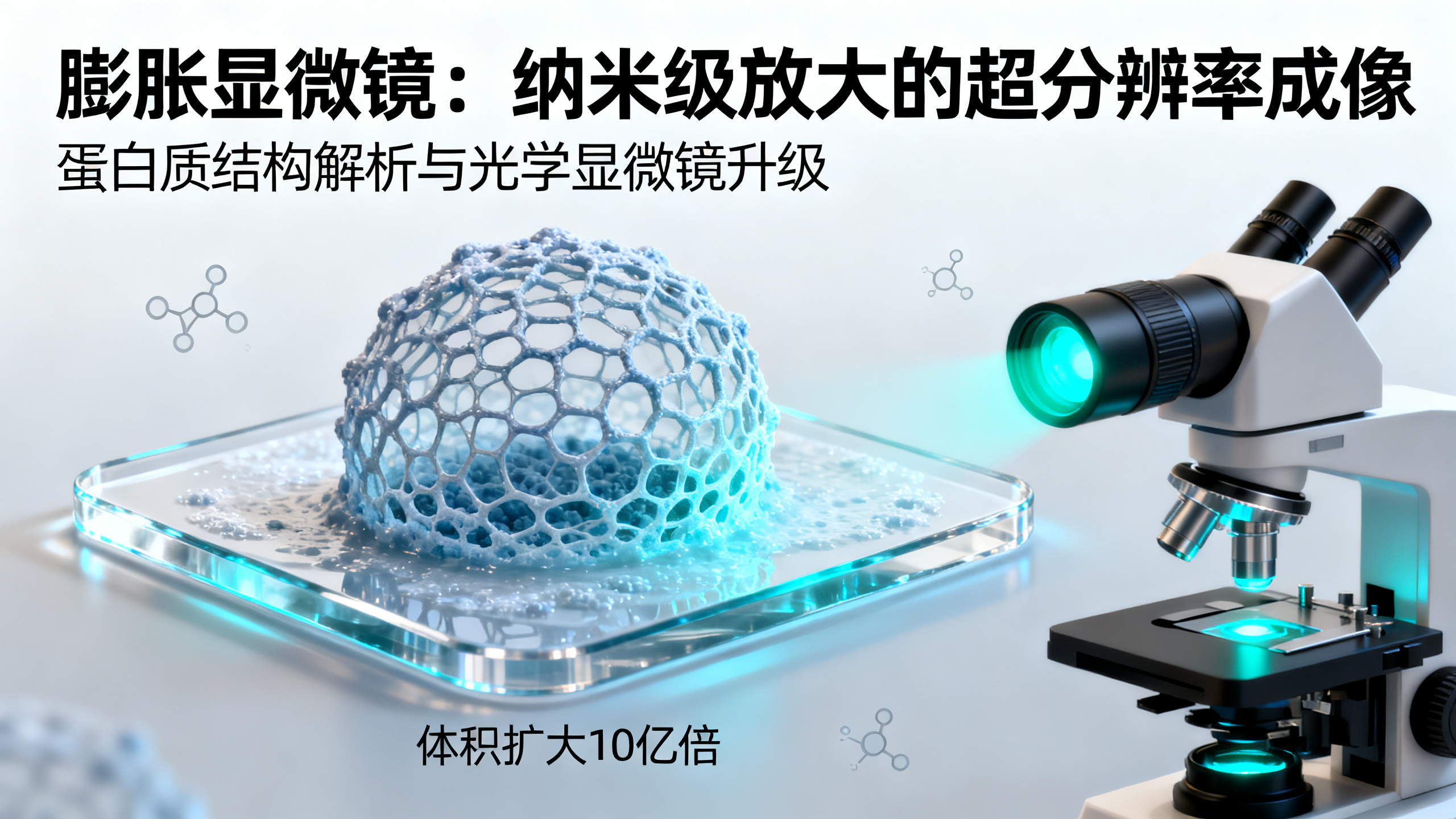 把样品放大10亿倍，普通显微镜也能看清氨基酸