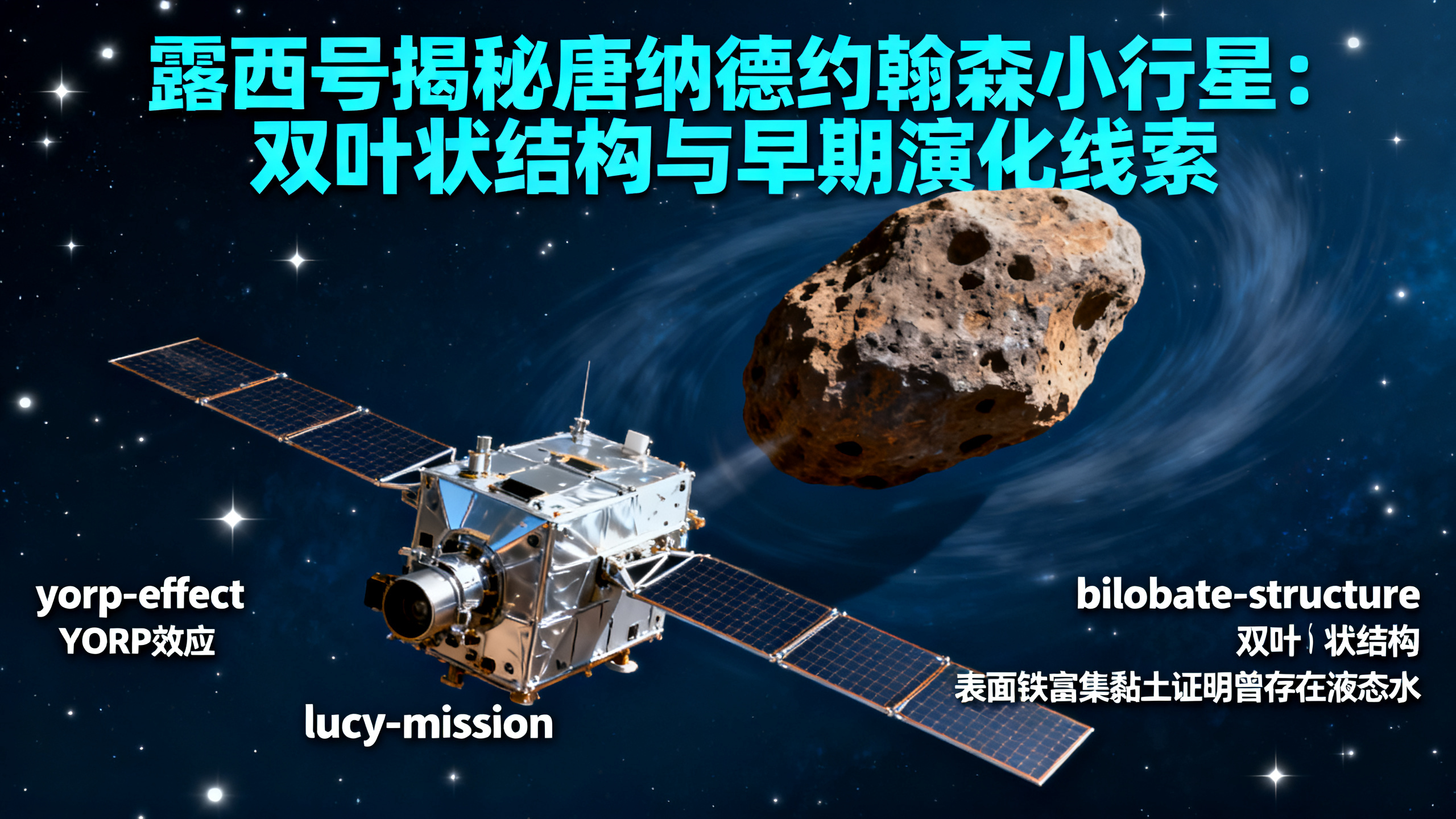 NASA“露西”探测器发现一颗晃动的花生形小行星，表面存有远古水的痕迹
