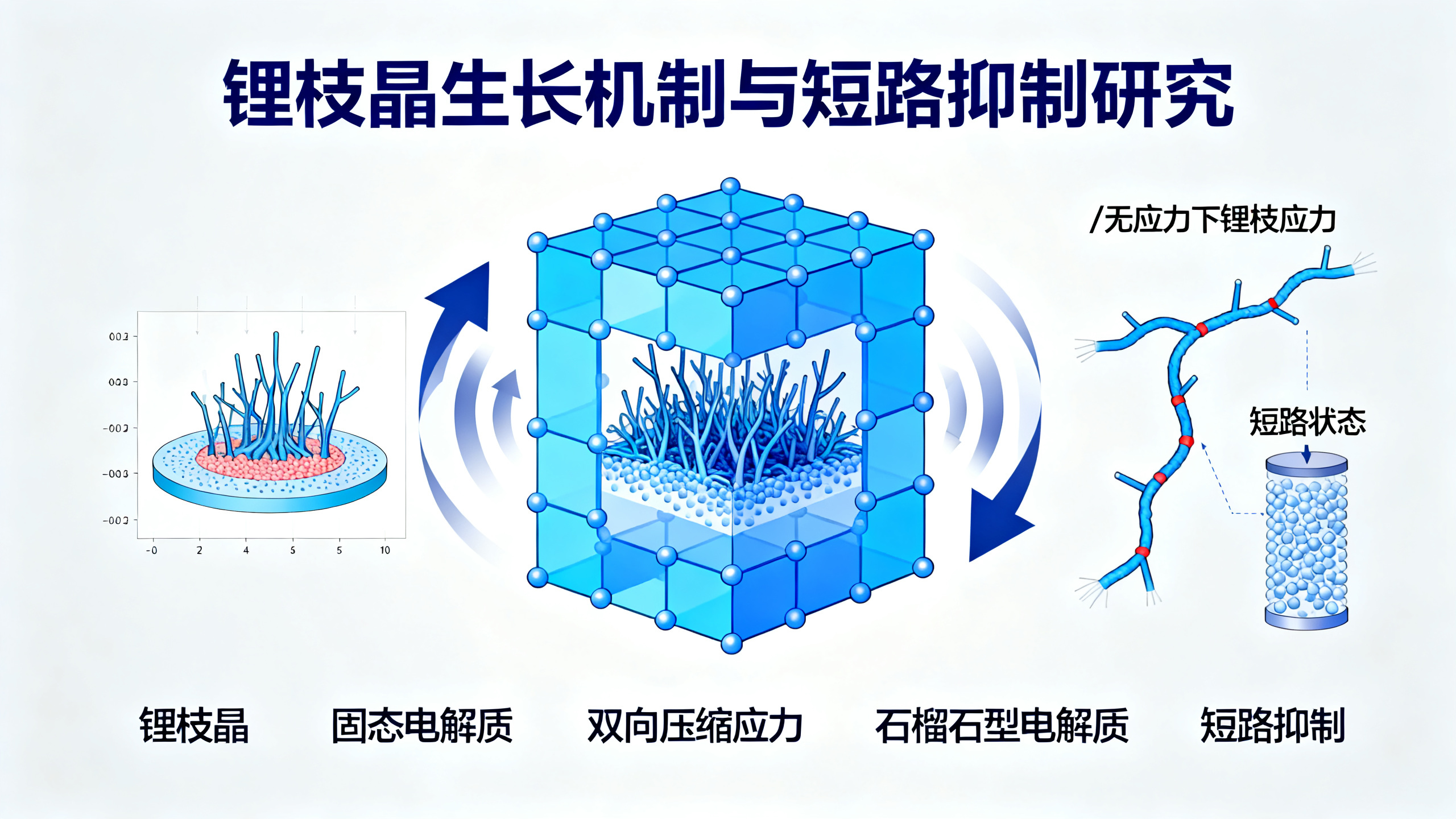 固态电解质在双向应力下的枝晶生长与偏转