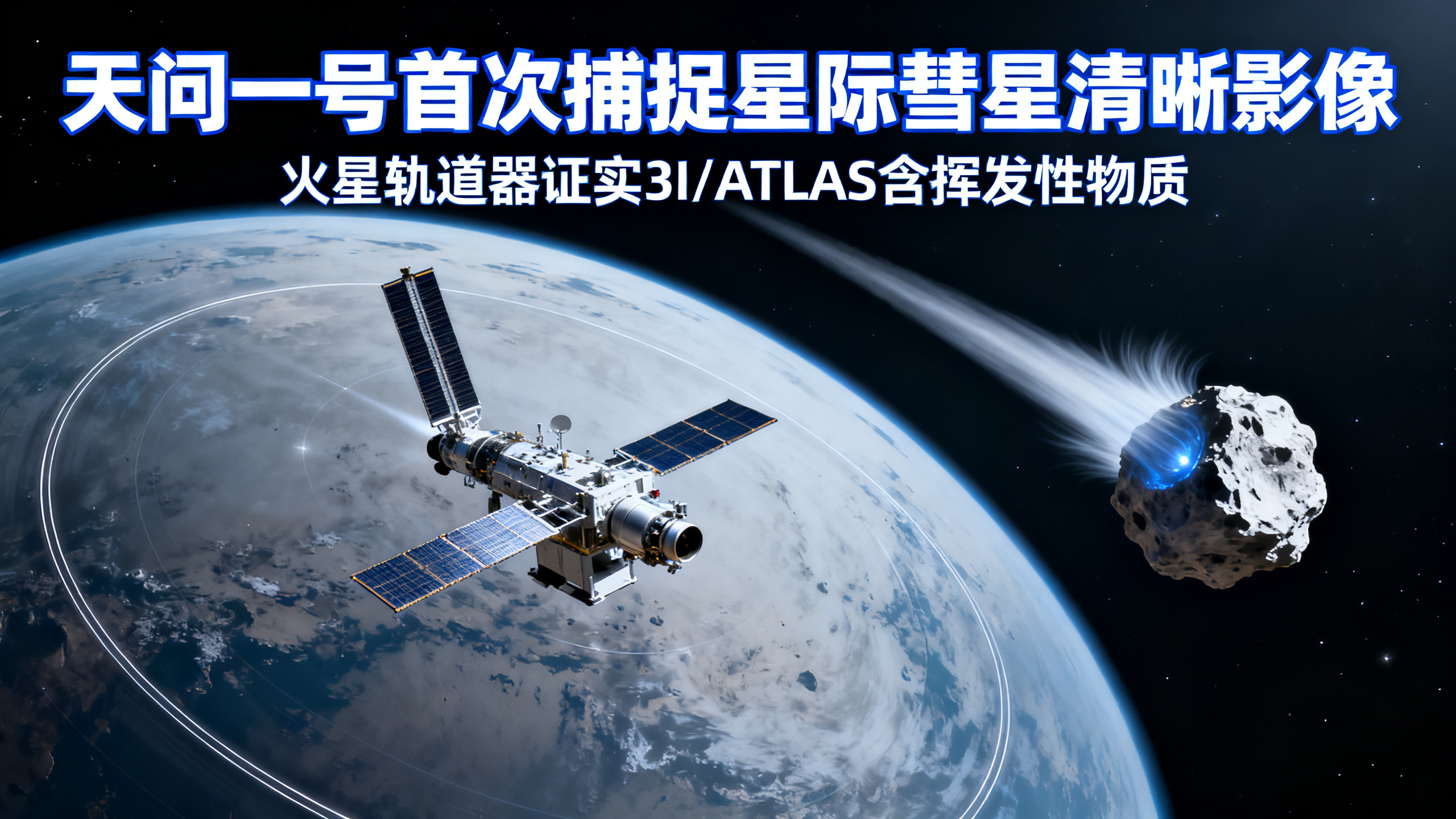 中国“天问一号”在火星附近拍到星际彗星ATLAS