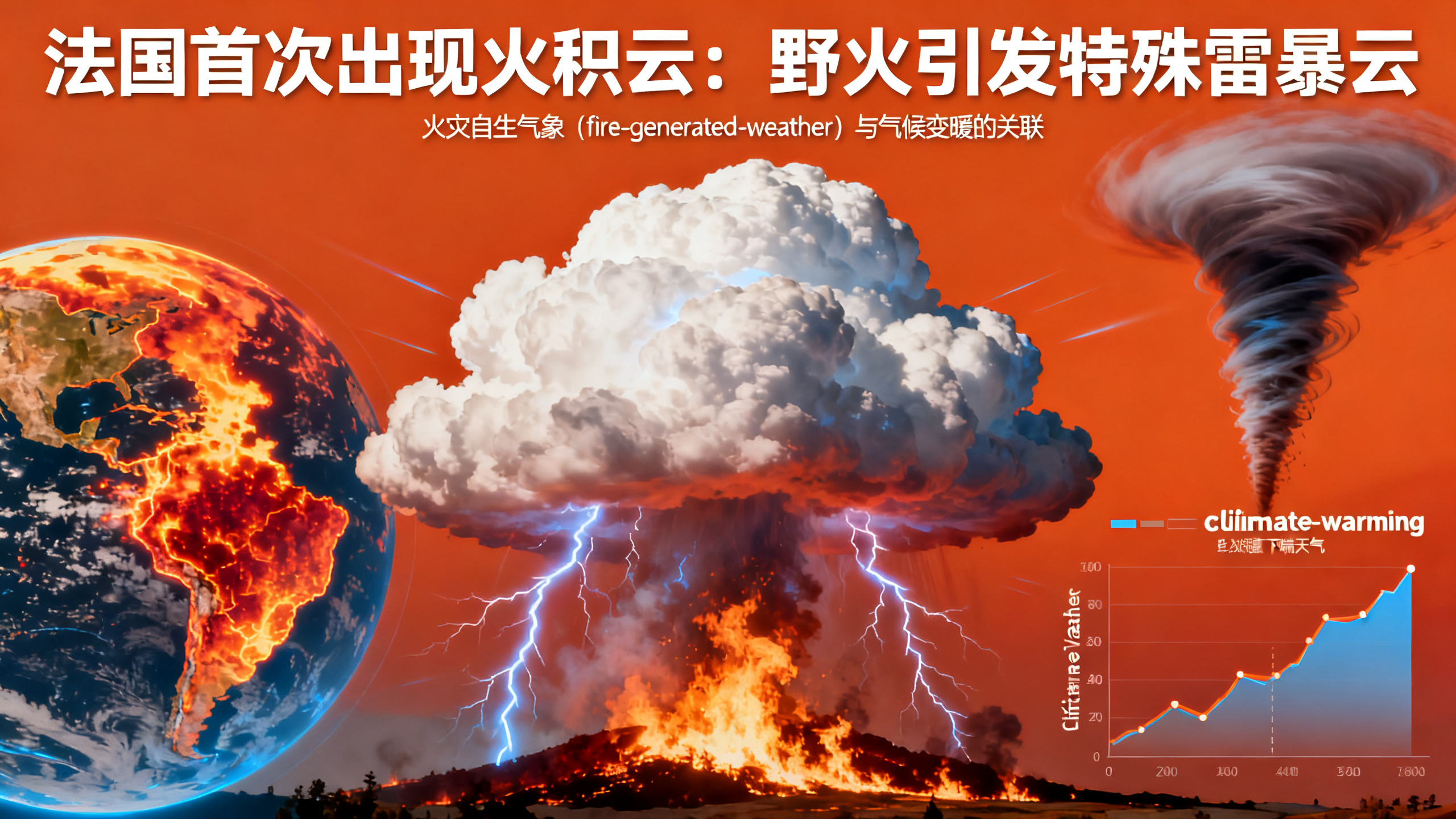 法国首次观测到“火积云”，创纪录山火肆虐
