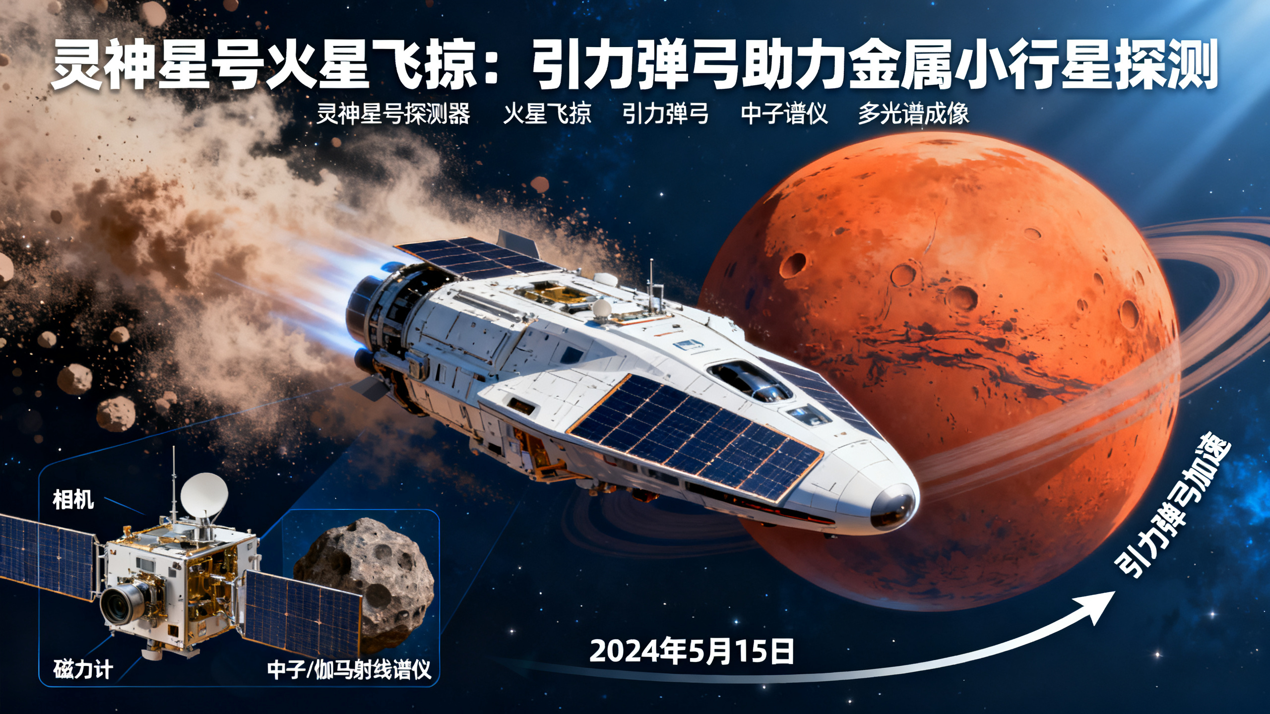 NASA“灵神星”探测器成功飞掠火星，拍下震撼延时视频