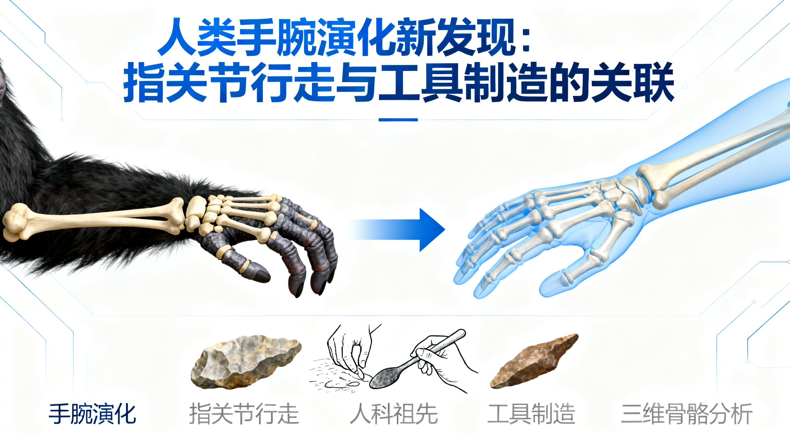 新研究支持“人类祖先曾用指关节行走”这一观点