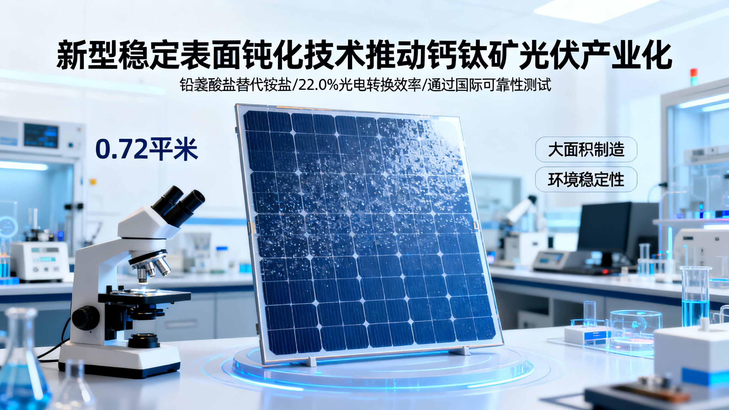 铅羧酸盐钝化提升大面积钙钛矿太阳能组件性能