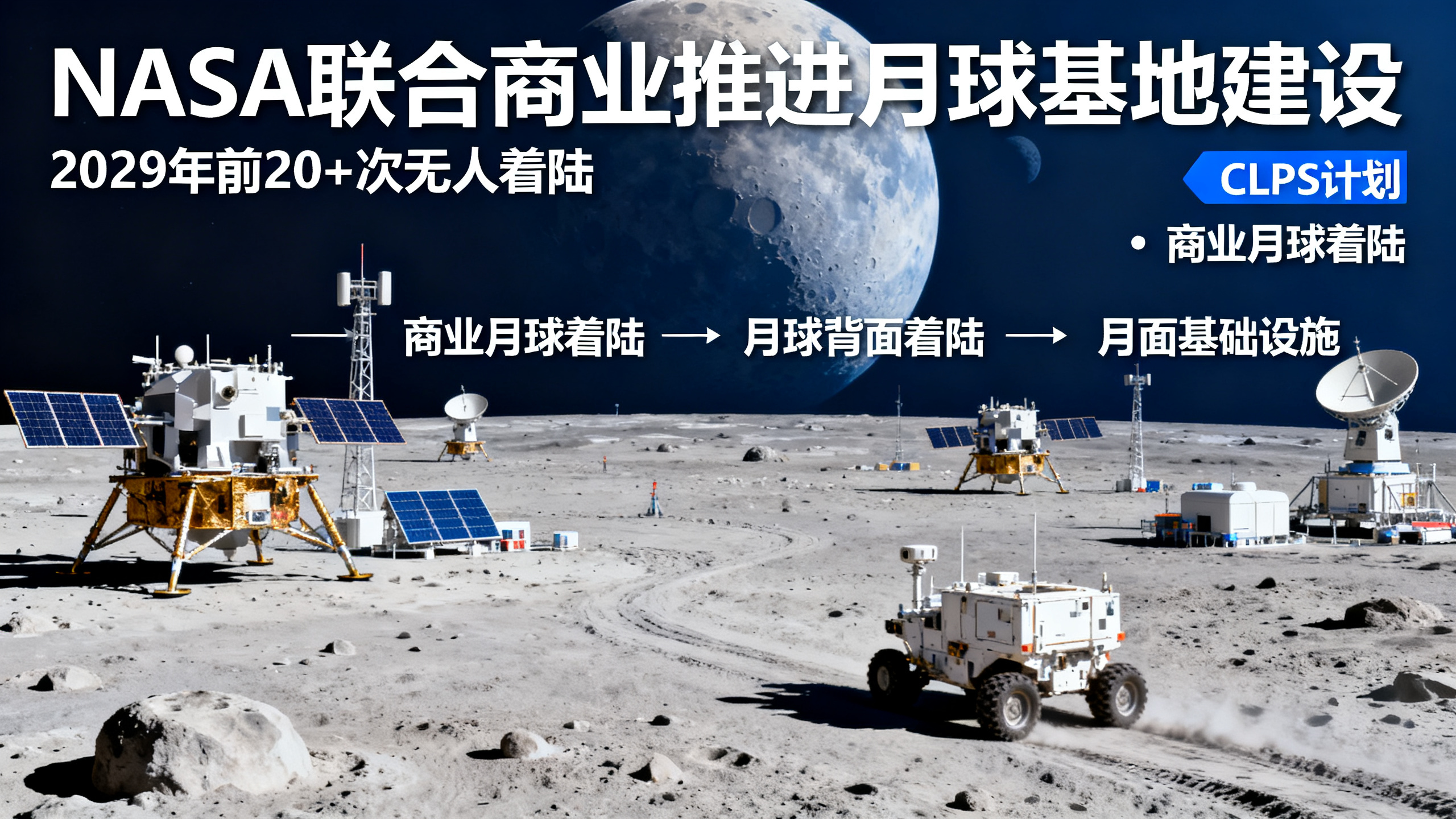 美国宇航局正在筹建月球基地，未来两年将实施20多次登月任务