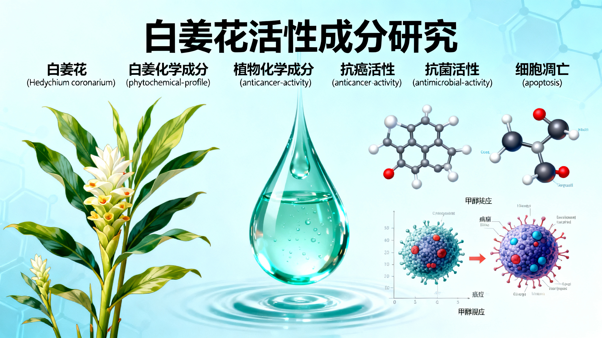 白姜花提取物的抗菌、抗癌及促细胞凋亡作用